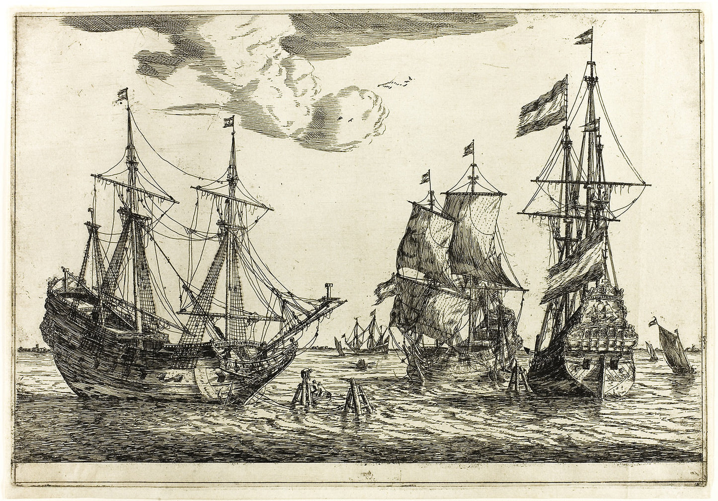 Two Marine Scenes - Reinier Nooms, called Zeeman, Poster Print Wall Art