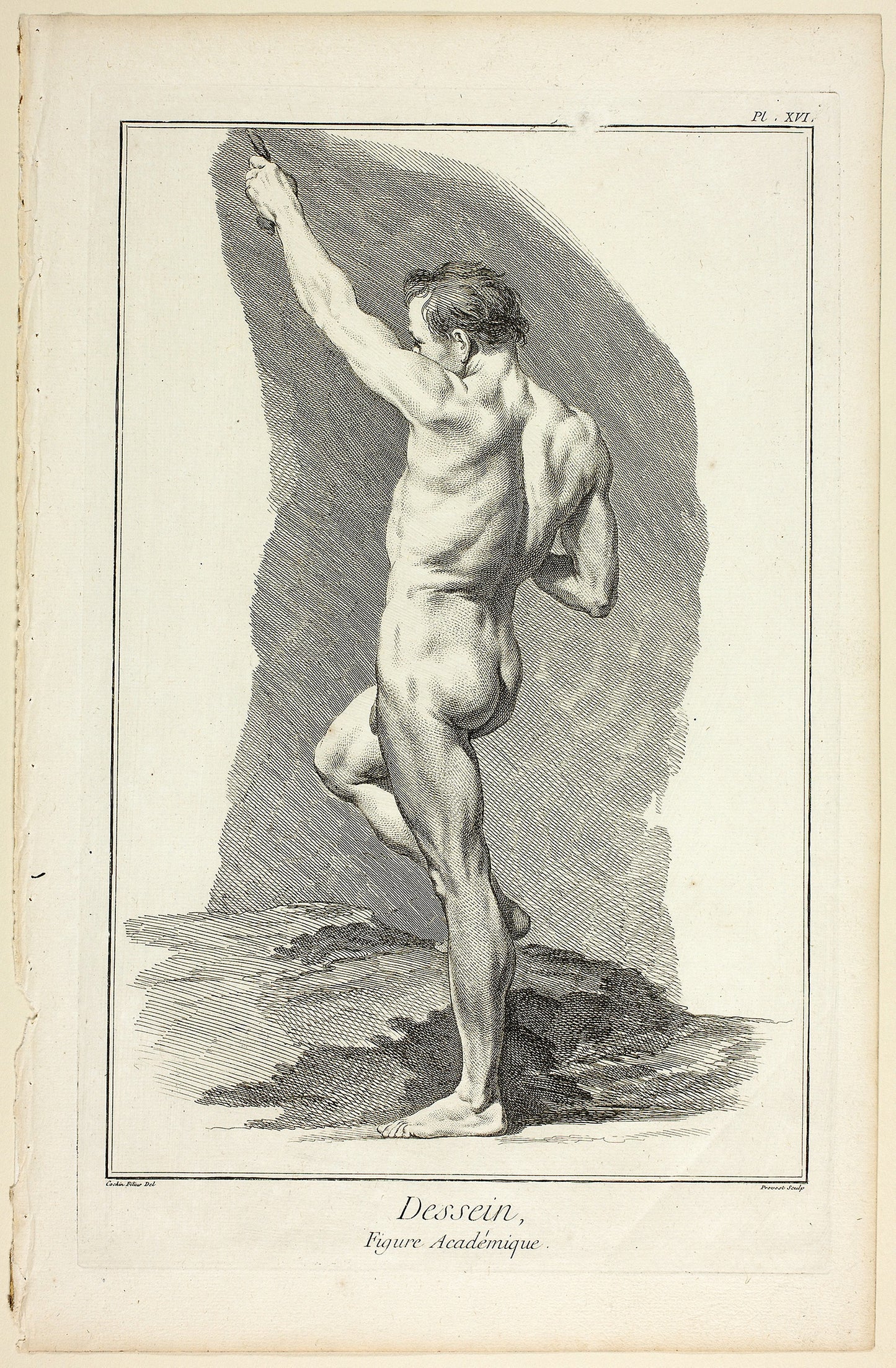 Design - Academic Figure, from Encyclopédie - Benoît-Louis Prévost (French, c. 1735-1809), Poster Print Wall Art
