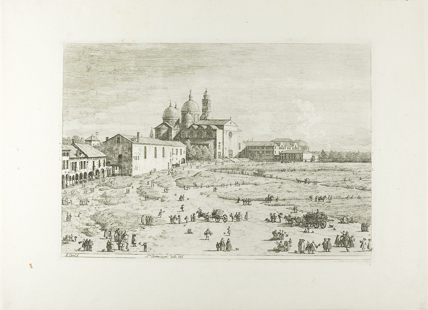 S. Giustina in prà della Vale, from Vedute - Canaletto, Poster Print Wall Art