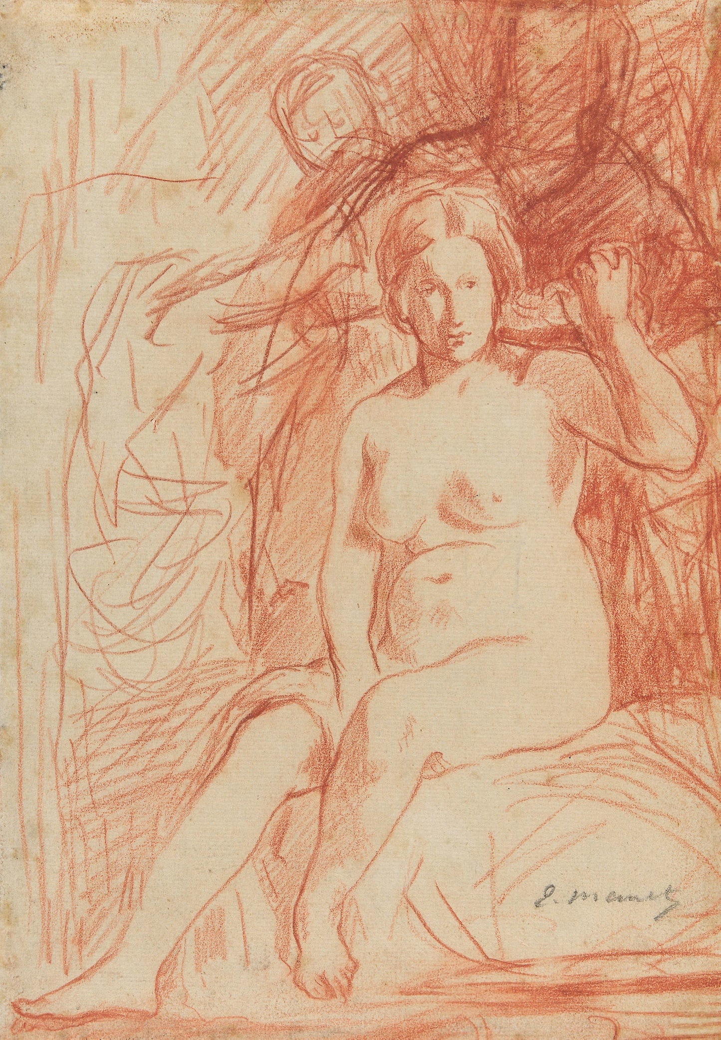 Study of a Seated Nude (La Toilette) - Édouard Manet, Poster Print Wall Art