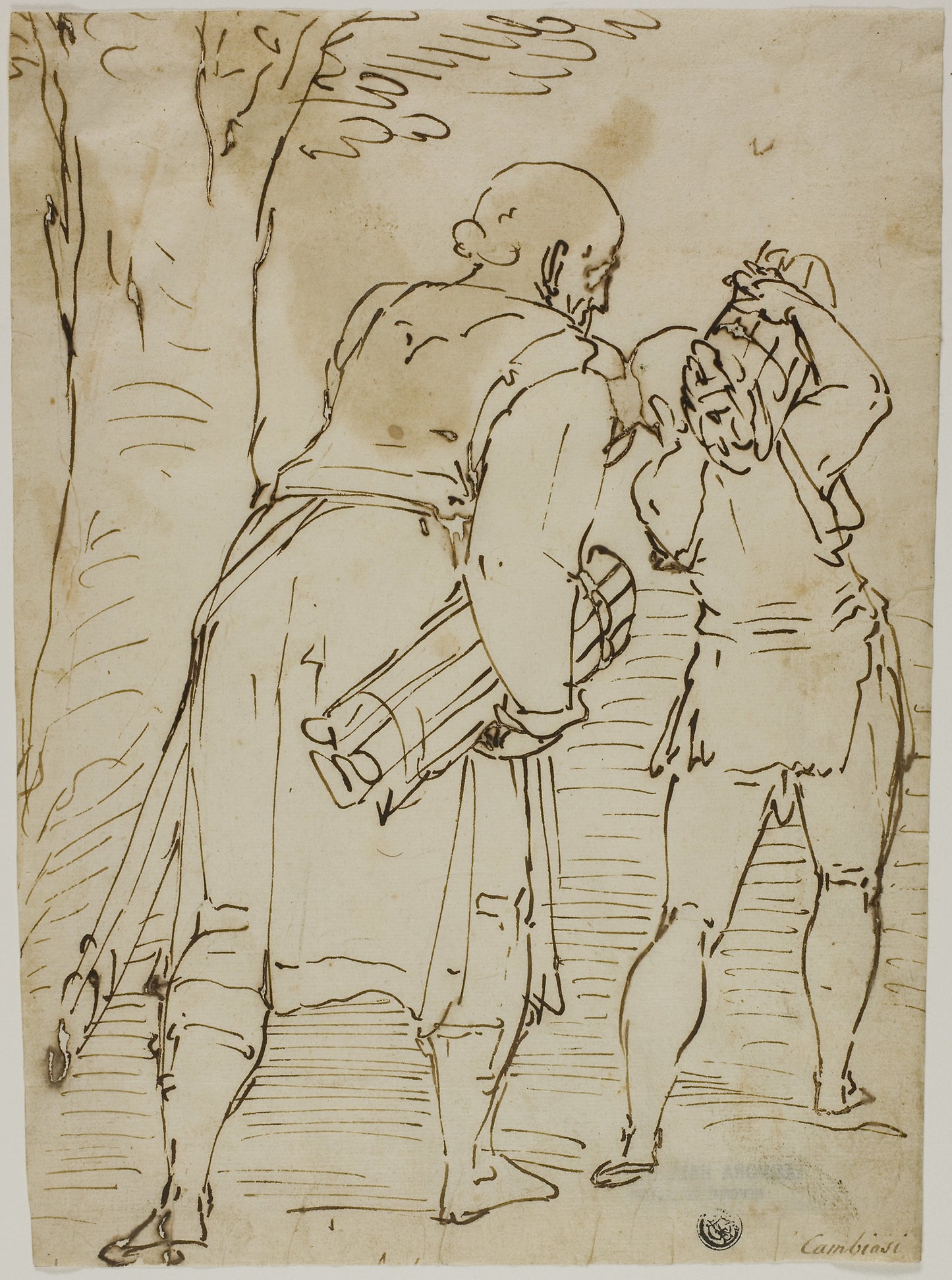Abraham and Isaac - Attributed to Luca Cambiaso, Poster Print Wall Art