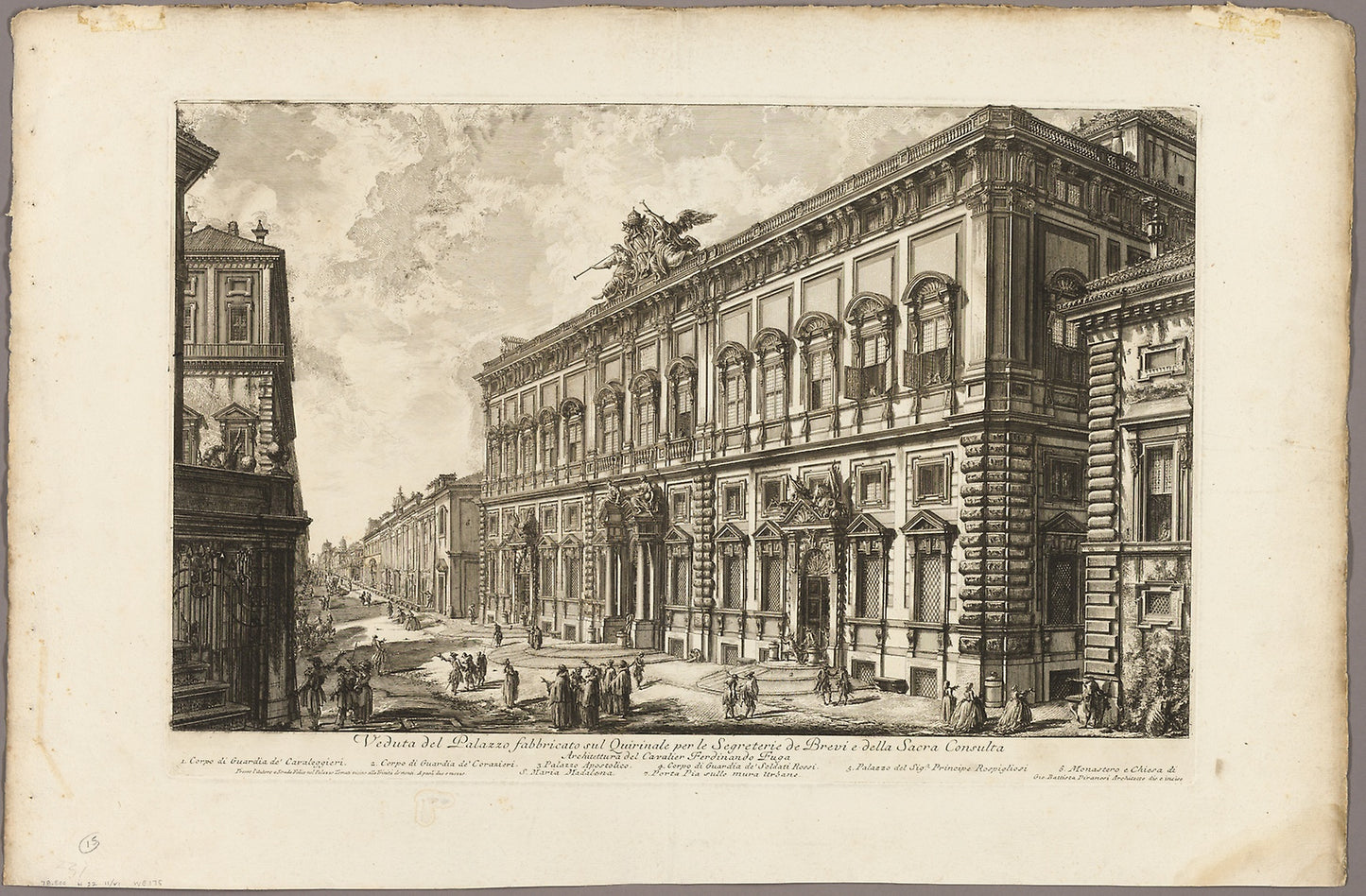 View of the Palazzo della Consulta on the Quirinal housing the Papal Secretariat, from Views of Rome - Giovanni Battista Piranesi, Poster Print Wall Art