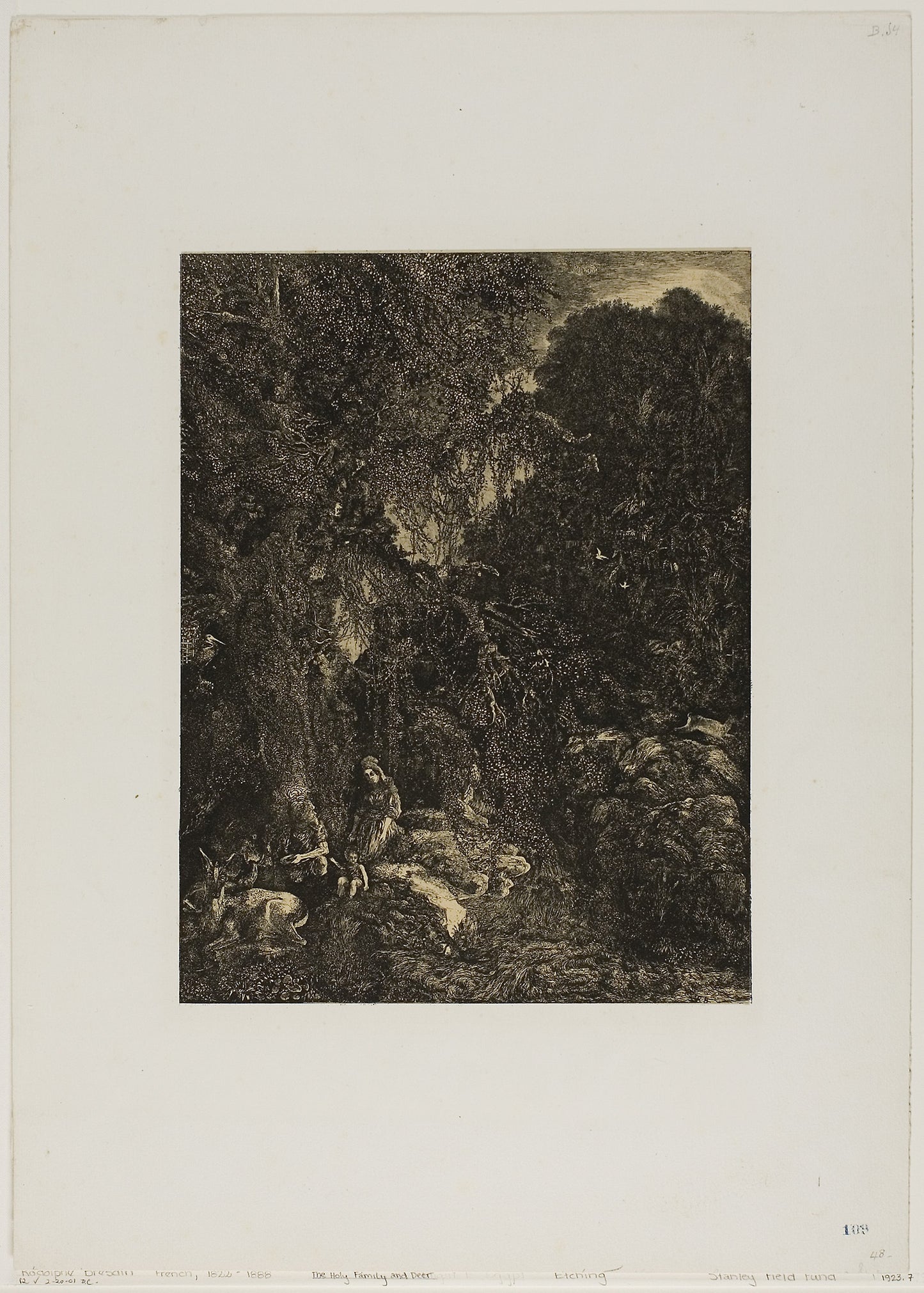 Holy Family with Deer - Rodolphe Bresdin, Poster Print Wall Art