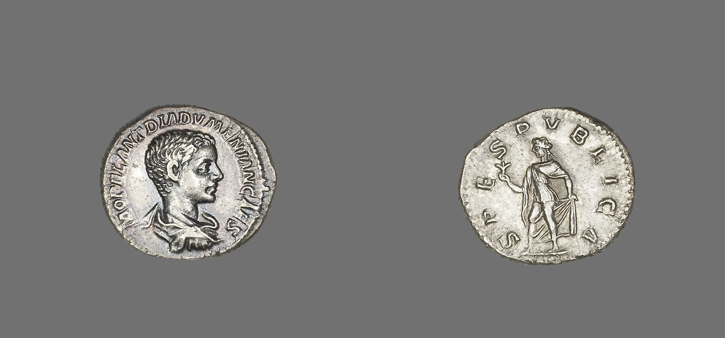 Denarius (Coin) Portraying Diadumenian - Roman, Poster Print Wall Art