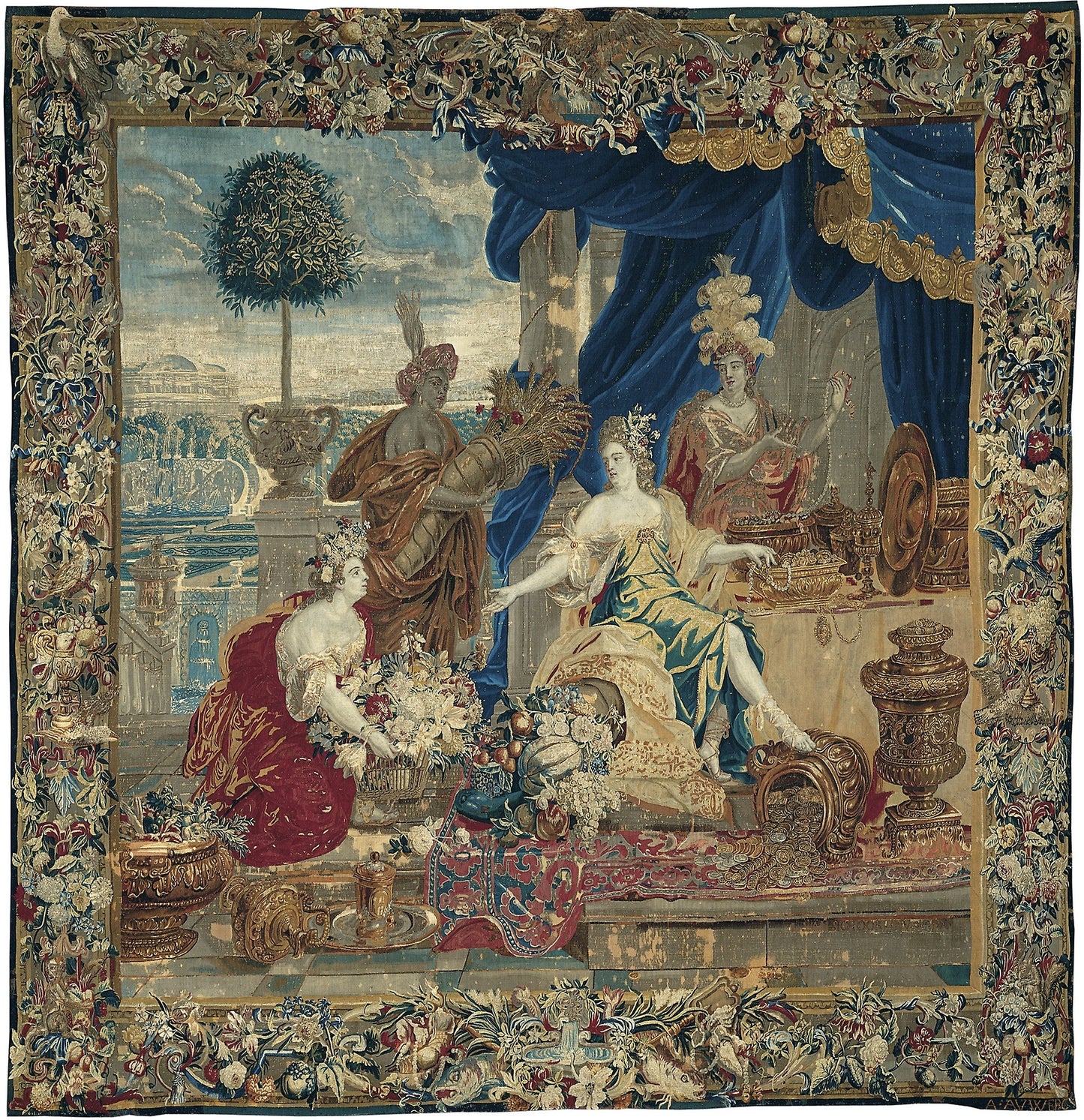 Abundantia, from The Four Continents and Related Allegories - After a cartoon - Lodewijk van Schoor (died 1702) and Pieter Spierinckx (1635–1711), Poster Print Wall Art