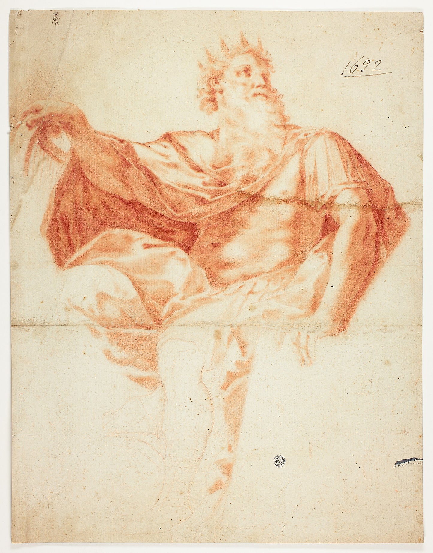 Study for King David, with Harp and Psalm Book - after Guido Reni, Poster Print Wall Art