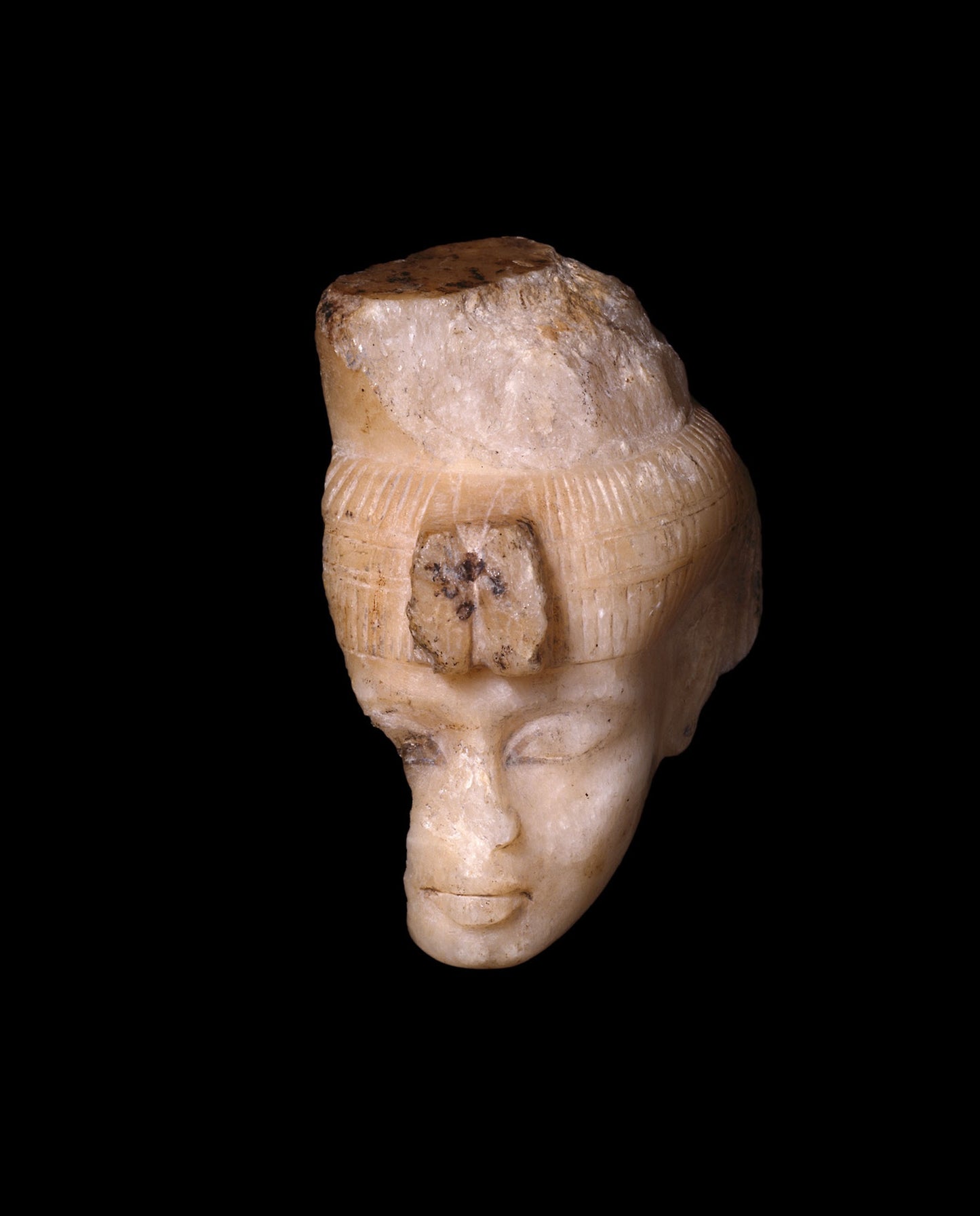 Head From a Shabti (Funerary Figurine) of Queen Tiye - Egyptian, Poster Print Wall Art
