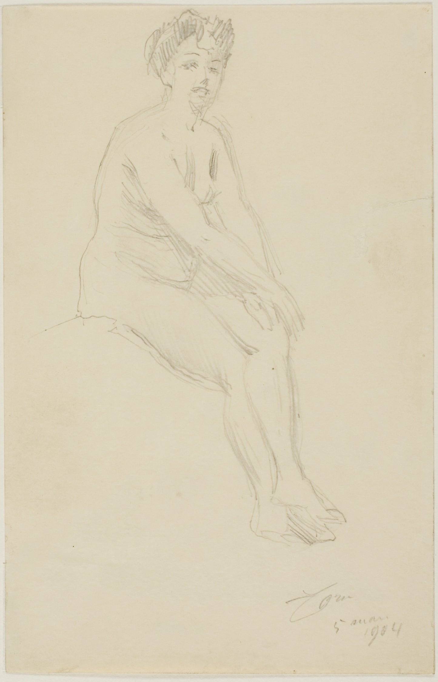 Seated Female Nude - Anders Zorn, Poster Print Wall Art