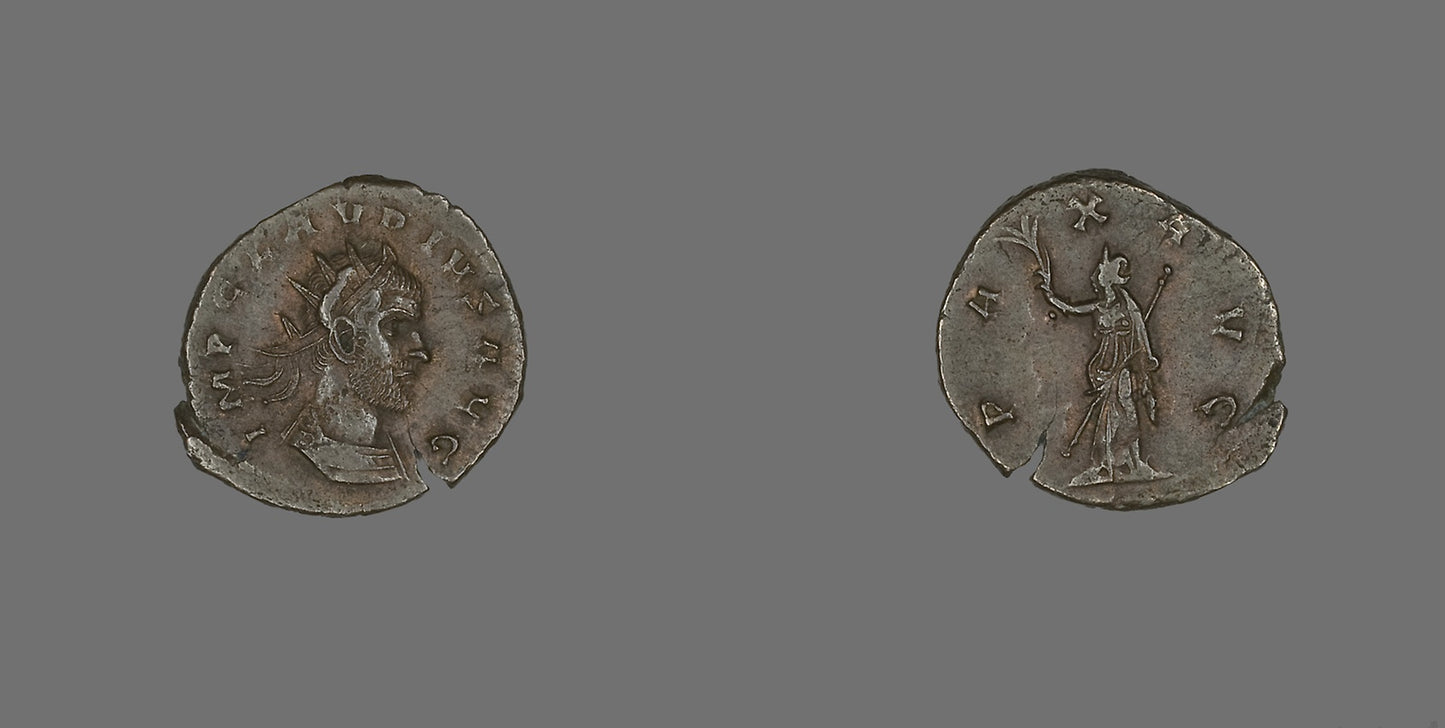 Coin Portraying Emperor Claudius Gothicus - Roman, Poster Print Wall Art