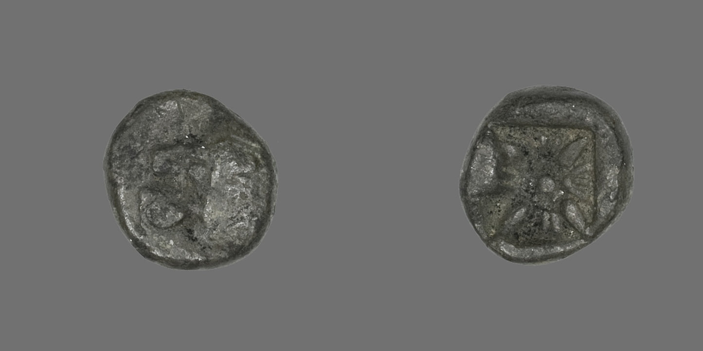 Diobol (Coin) Depicting a Lion - Greek, Poster Print Wall Art