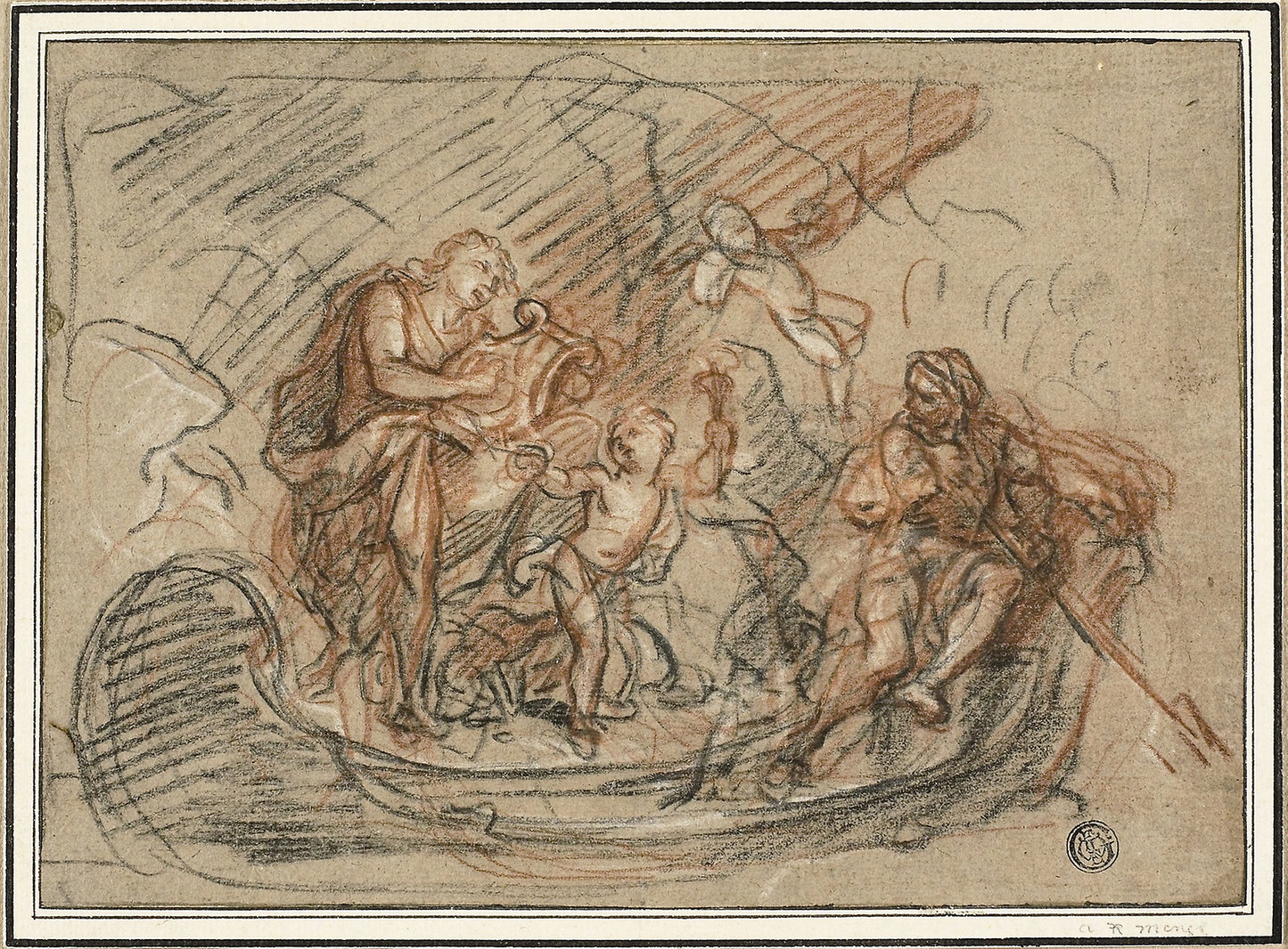 Orpheus on the River Styx - Antoine Coypel, Poster Print Wall Art
