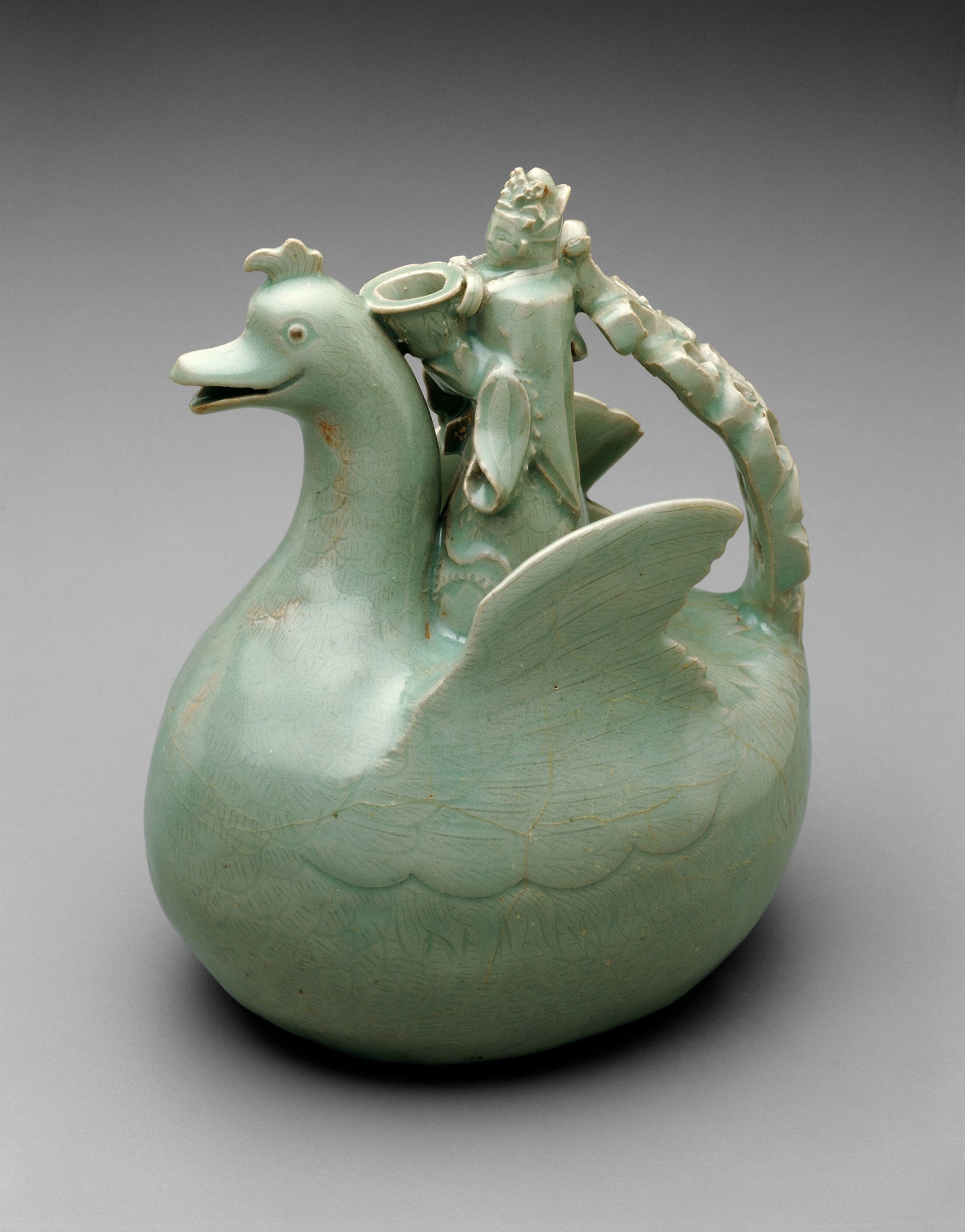 Bird Shaped Ewer with Crowned Rider Holding a Bowl: Korea,16x12"(A3) Poster