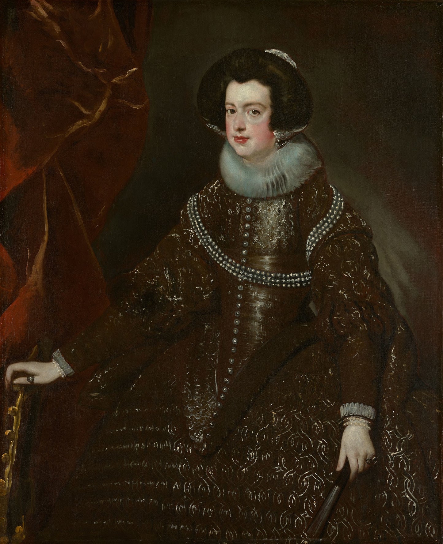 Isabella of Bourbon, Wife of Philip IV of Spain: Workshop of Diego Velázquez,16x12"(A3) Poster