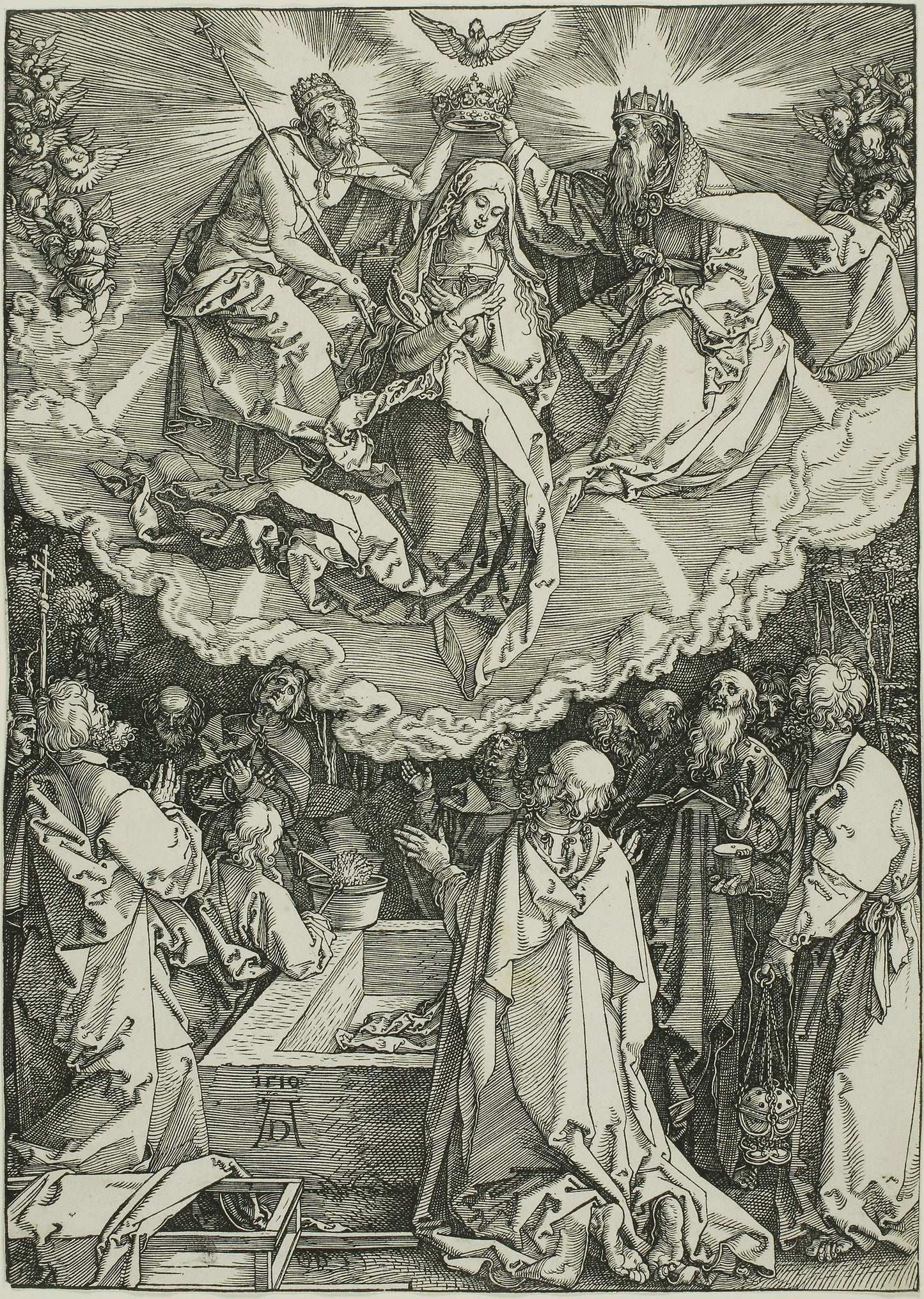 Assumption and Coronation of the Virgin, from The Life of the Virgin - Albrecht Dürer, Poster Print Wall Art