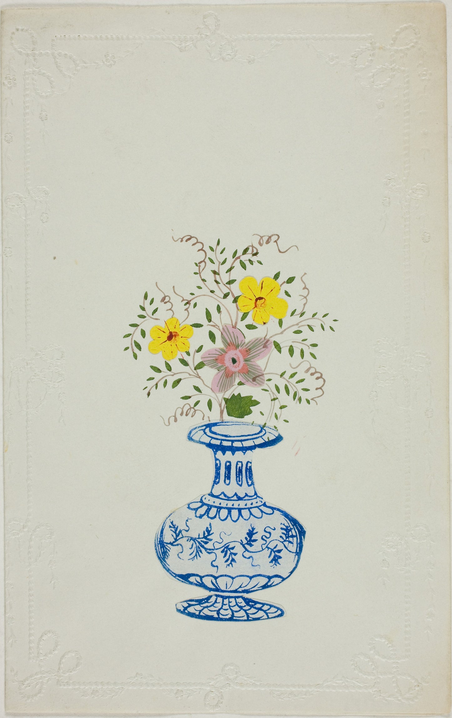 Untitled Valentine (Blue and White Vase with Flowers) - George Kershaw, Poster Print Wall Art