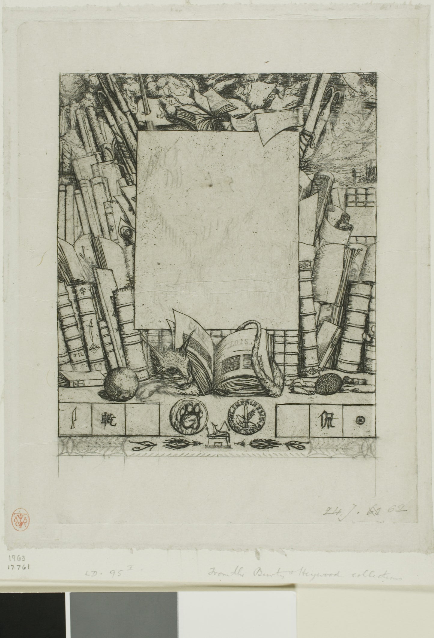 Design for a Frame for the Portrait of Armand Guéraud - Charles Meryon, Poster Print Wall Art