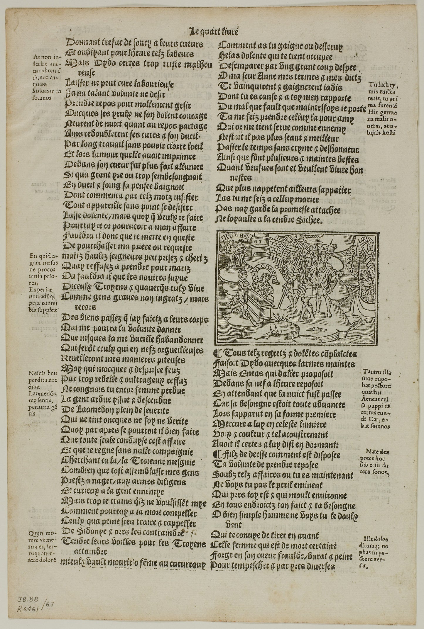 Illustration from Les Eneydes de Virgille, plate 67 from Woodcuts from Books of the XVI Century - Unknown Artist (French, 16th century), Poster Print Wall Art