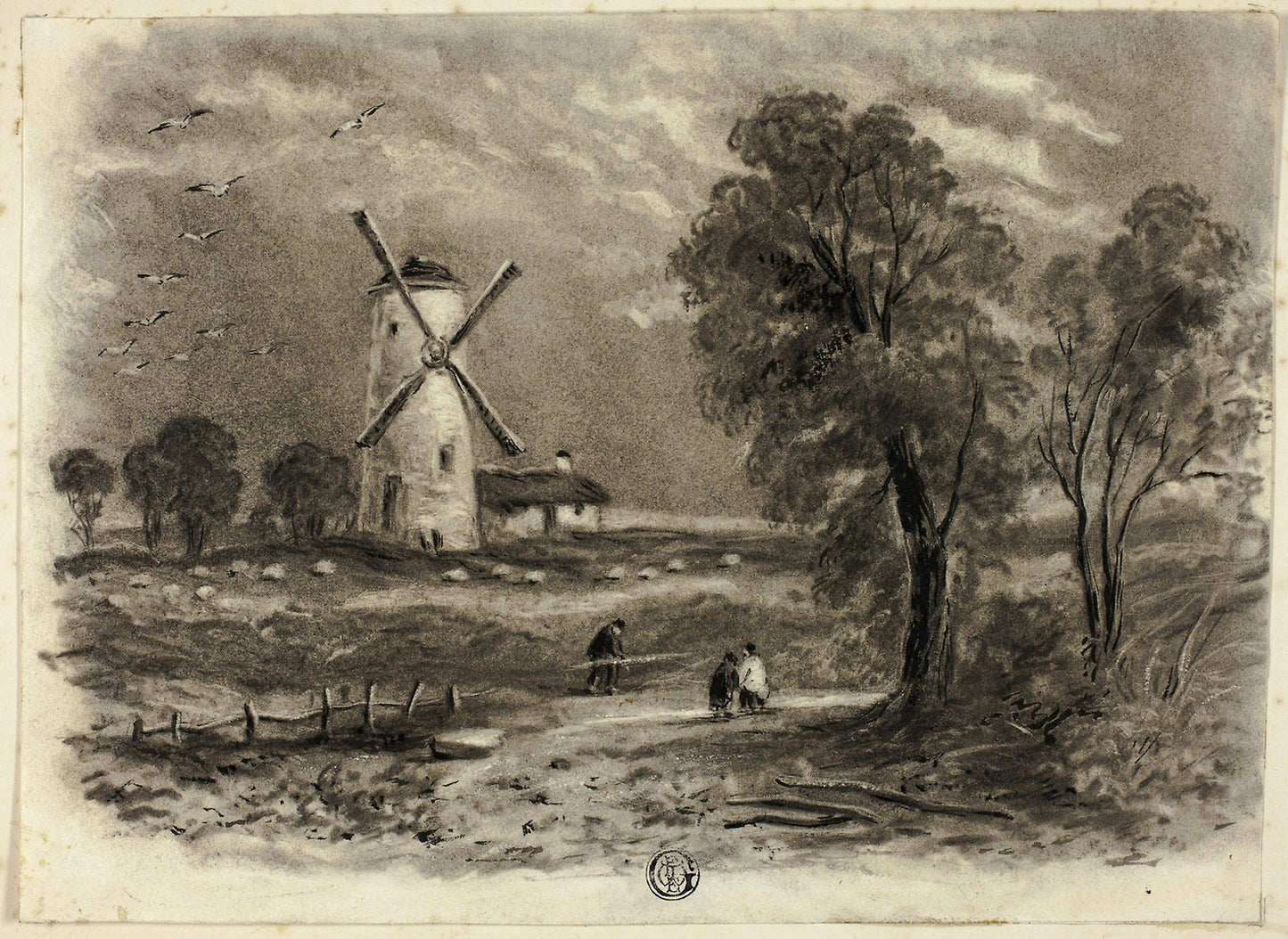 Landscape with Windmill - Elizabeth Murray, Poster Print Wall Art