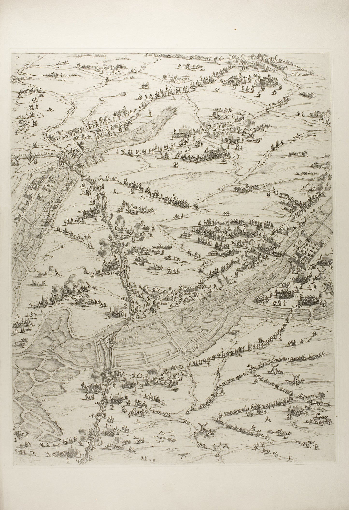 Plate Three from La Siège de la Rochelle - Jacques Callot (French, 1592-1635), Poster Print Wall Art