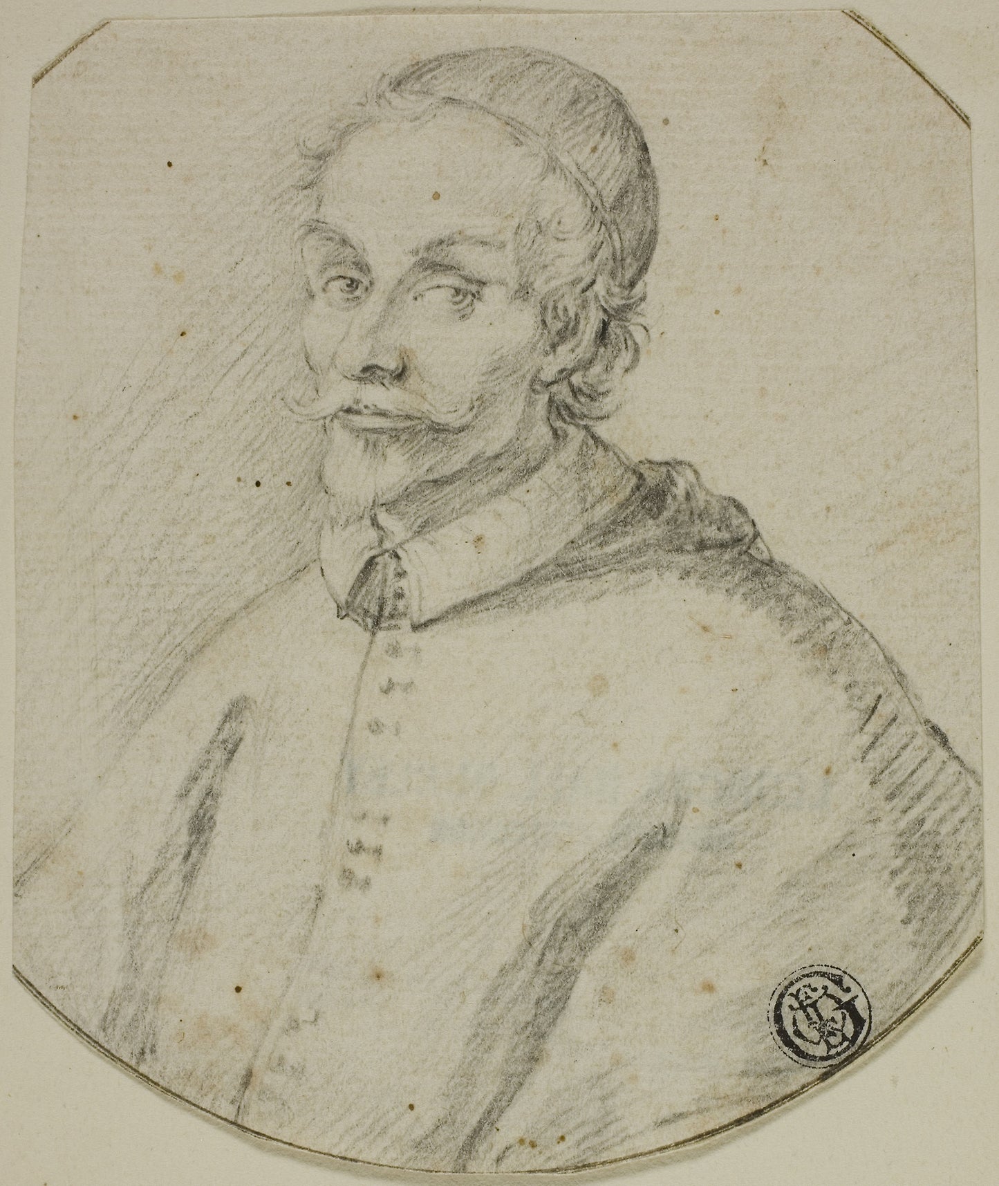 Portrait Bust of a Cardinal - Claude Mellan, style of, Poster Print Wall Art
