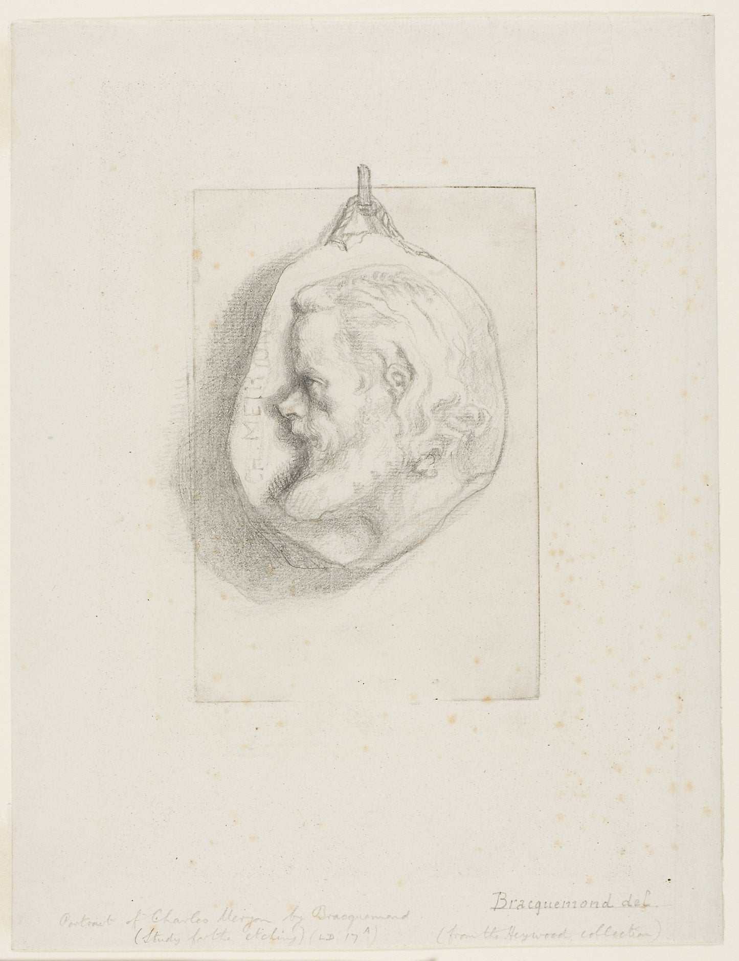 Profile Portrait of Charles Meryon - Felix Bracquemond, Poster Print Wall Art