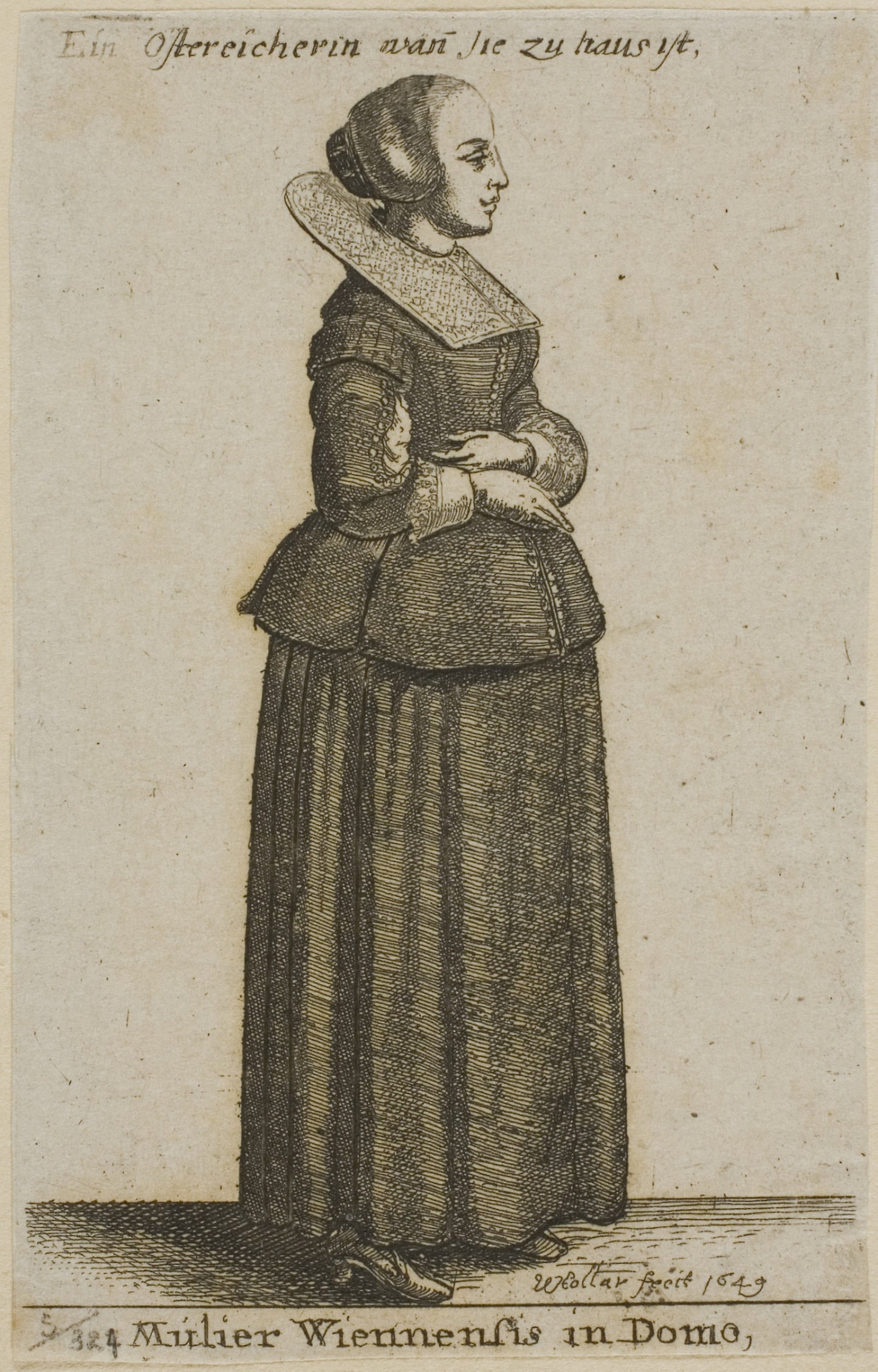 Viennese Woman - Wenceslaus Hollar, Poster Print Wall Art