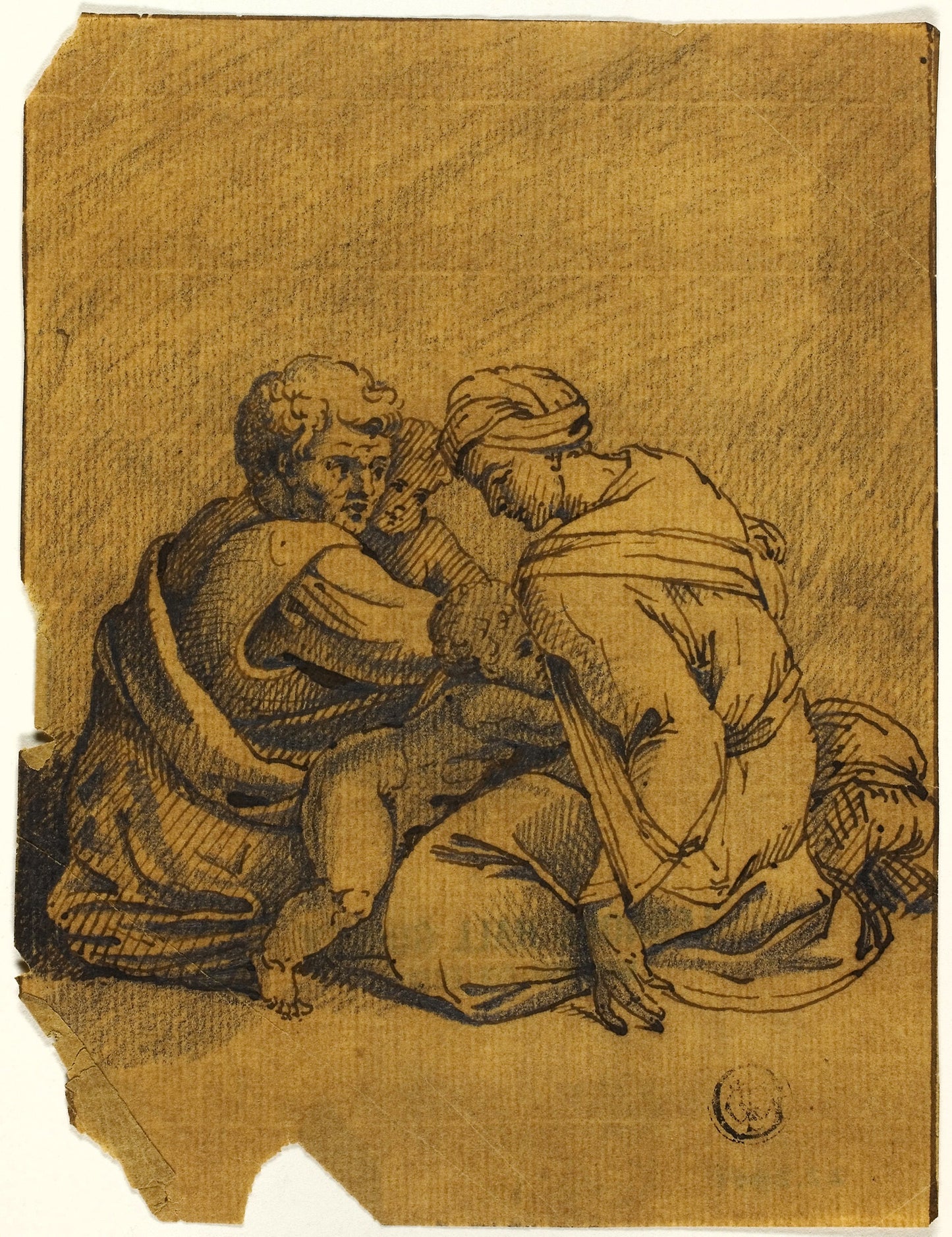 Family Group: Ozias, King of Judah, Nursed: his Mother: after Michelangelo Buonarroti,16x12"(A3) Poster