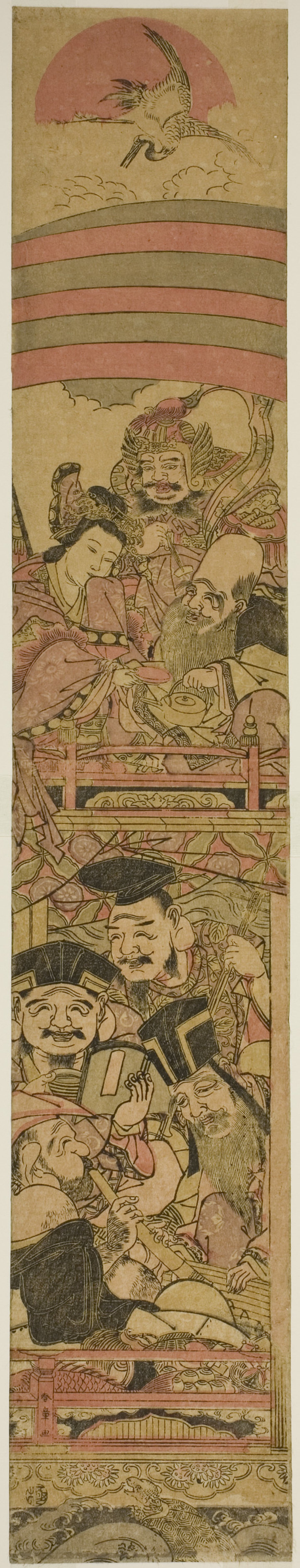 Seven Gods of Good Fortune in a Treasure Ship - Katsukawa Shunsho ?? ??, Poster Print Wall Art
