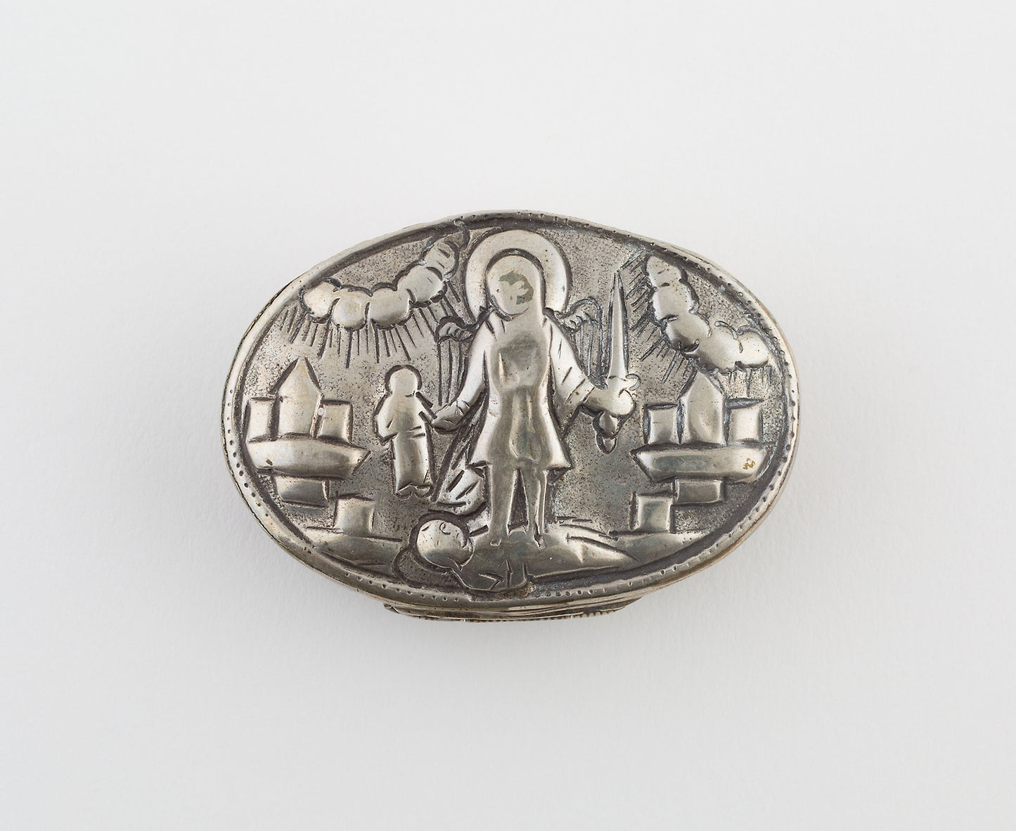 Snuffbox with Scene of St. Michael Triumphing Over the Devil - Continental Europe, Poster Print Wall Art