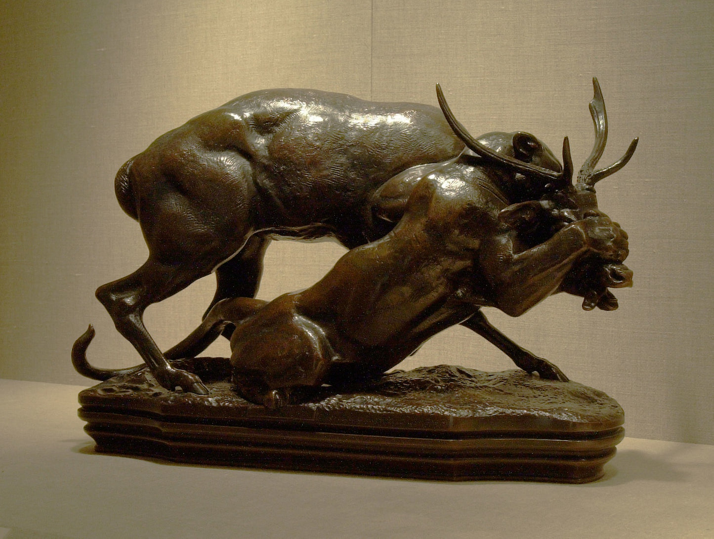Panther Seizing a Stag - Antoine Louis Barye, Poster Print Wall Art