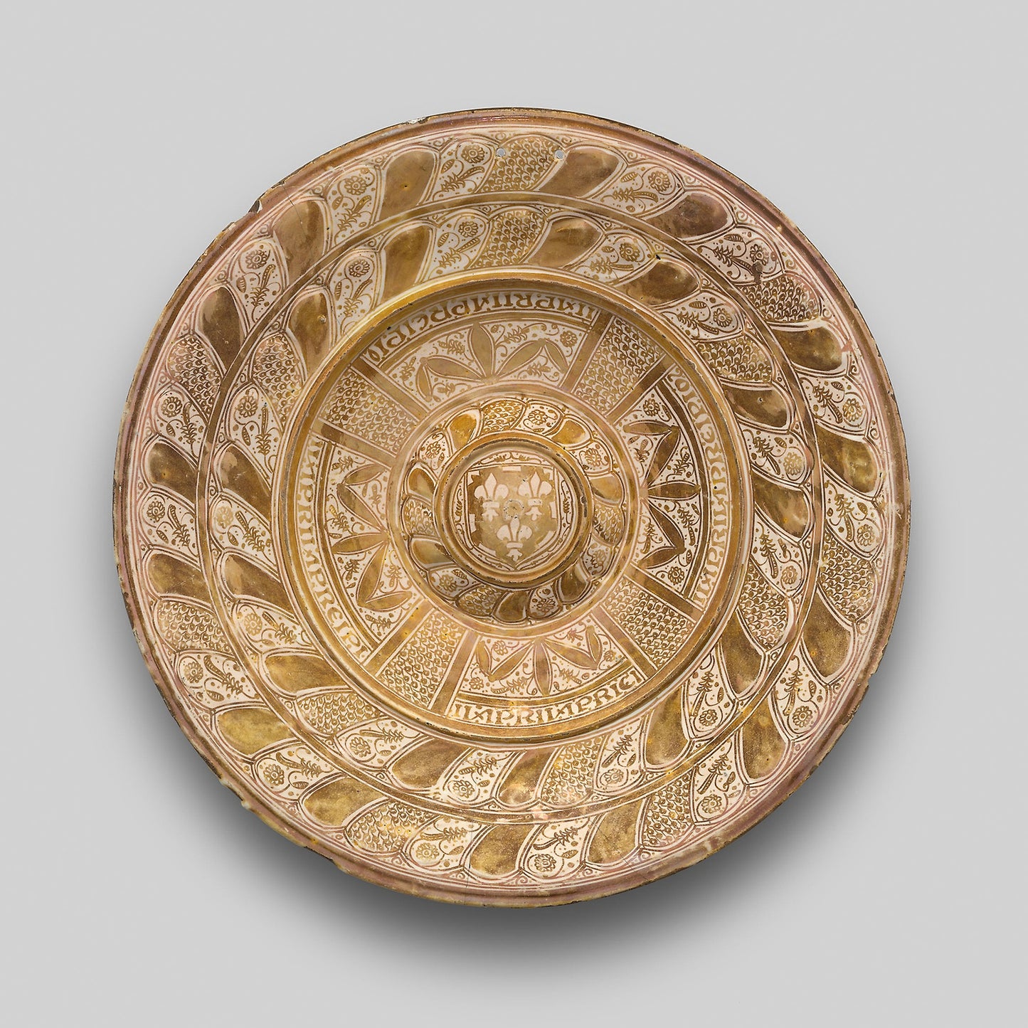 Plate with a Coat of Arms (Possibly Burgundy) - Spanish; Valencia (probably Manises), Poster Print Wall Art