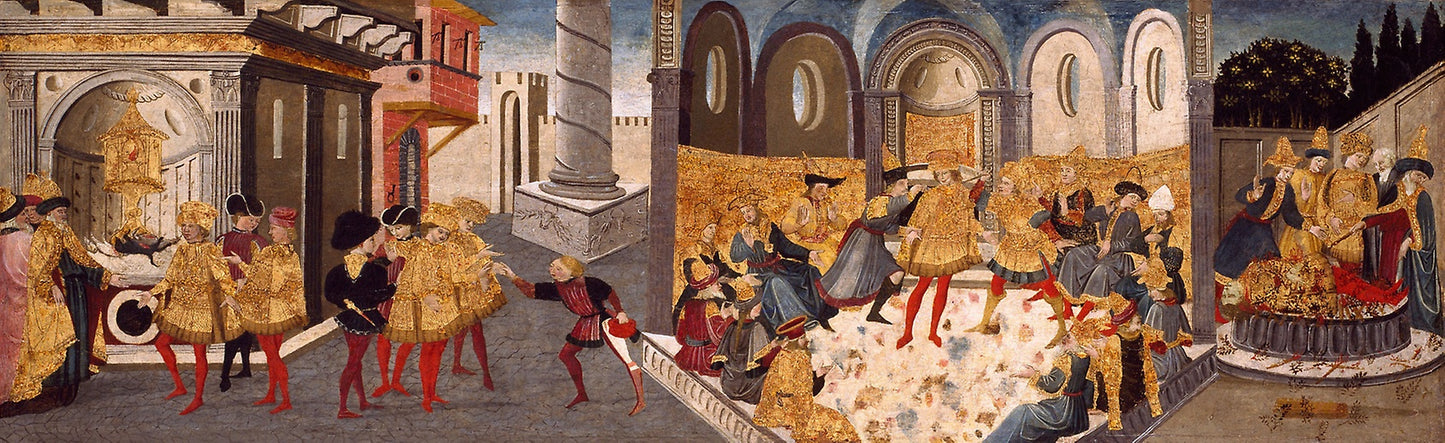 The Assassination and Funeral of Julius Caesar - Workshop of Apollonio di Giovanni and Marco del Buono Giamberti, Poster Print Wall Art