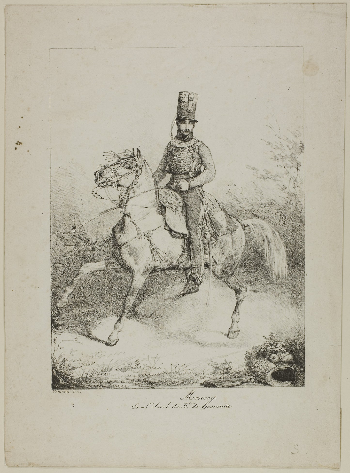 Moncey, Ex-colonel of the 3rd Hussar Regiment - Eugène L. Lami, Poster Print Wall Art