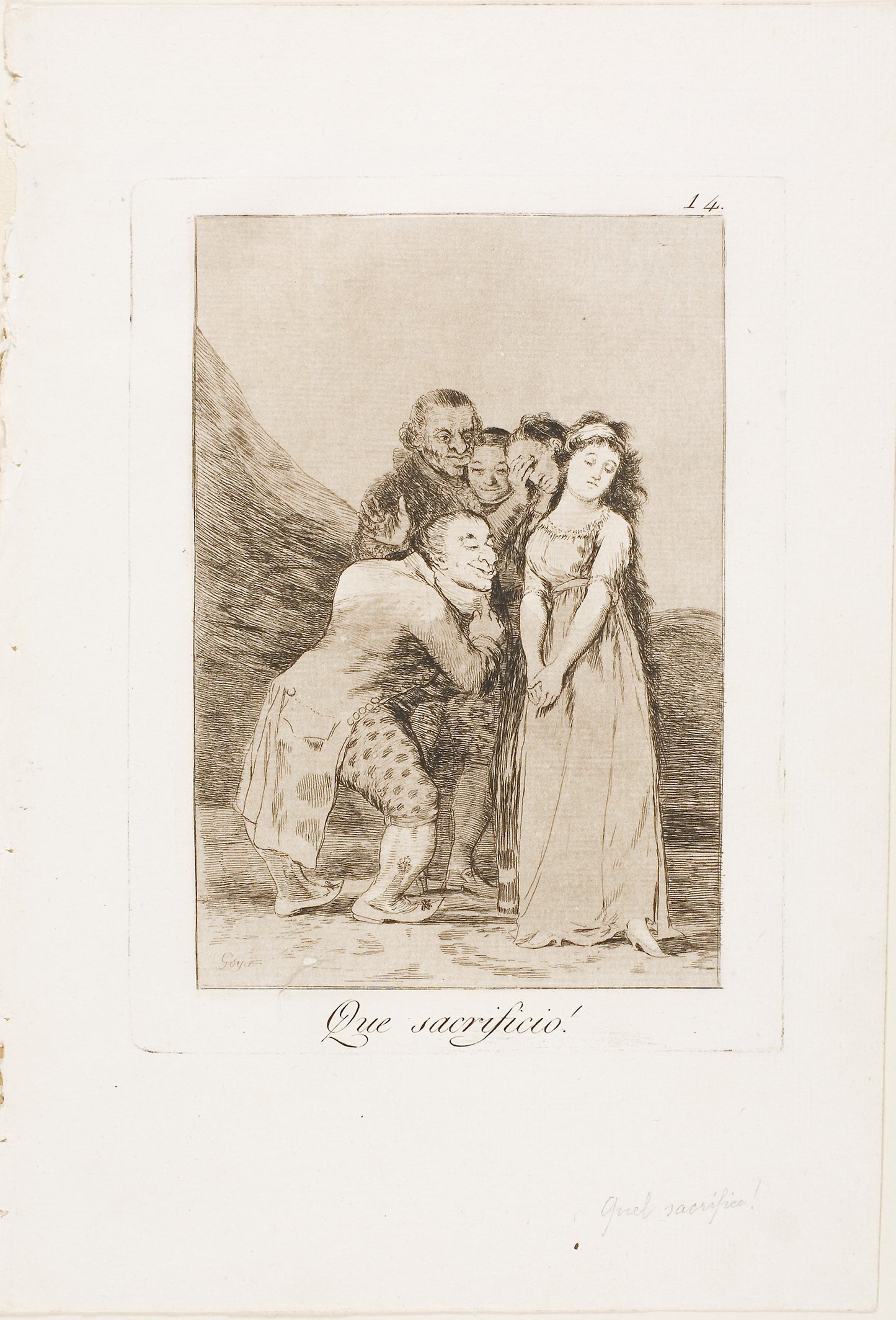 What a Sacrifice!, plate 14 from Los Caprichos - Francisco José de Goya y Lucientes, Poster Print Wall Art