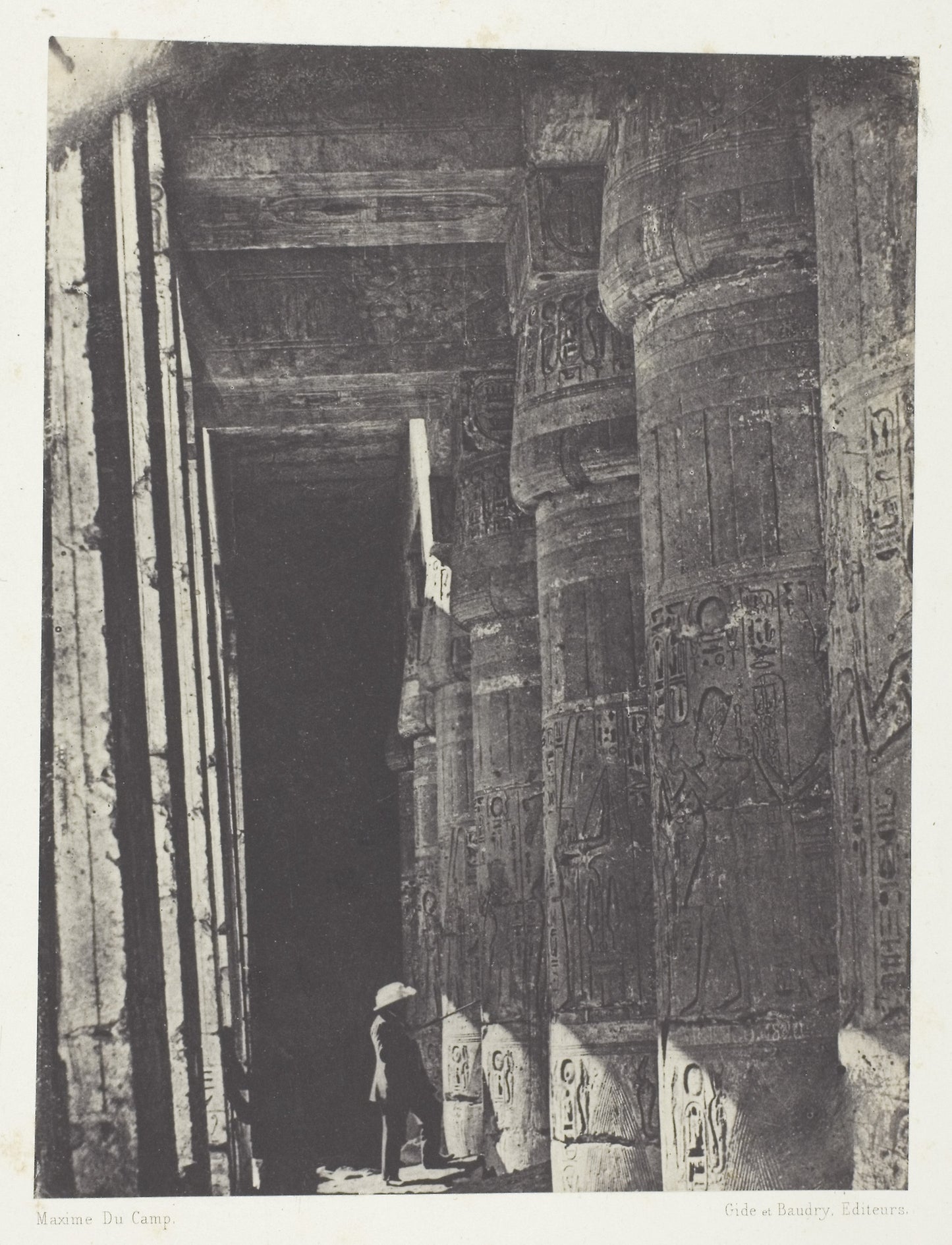 Médinet-Habou, Galerie du Palais de Ramsès-Méiamoun; Thèbes - Maxime Du Camp , Poster Print Wall Art