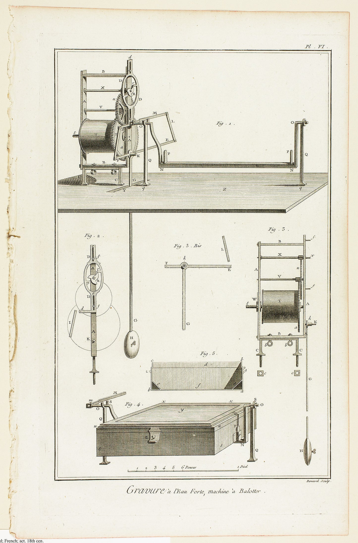 Etching, "Balotter" Machine, from Encyclopédie - Robert Bénard (French, 18th century), Poster Print Wall Art