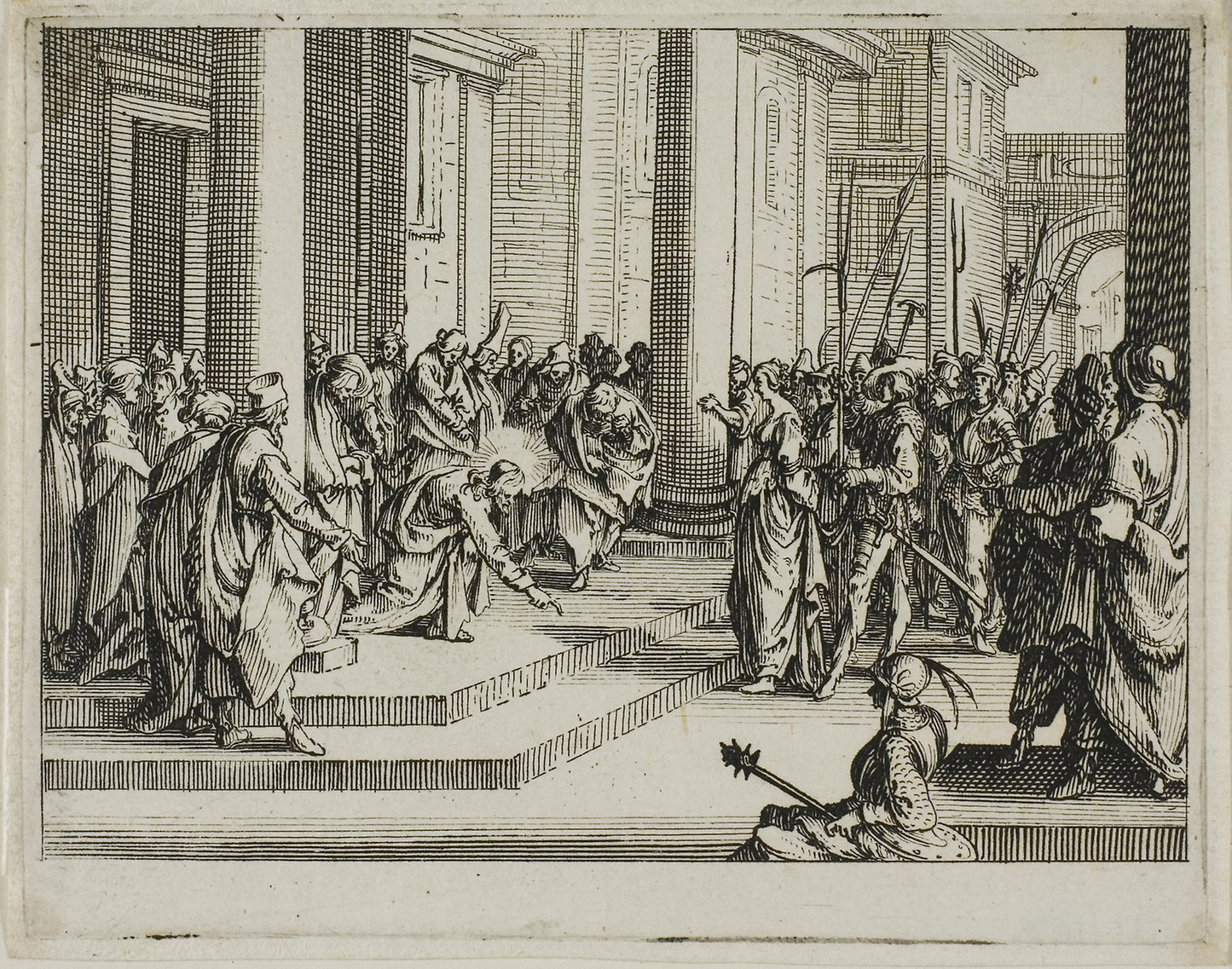 Jesus and the Adulterous Woman, from The New Testament - Jacques Callot (French, 1592-1635), Poster Print Wall Art