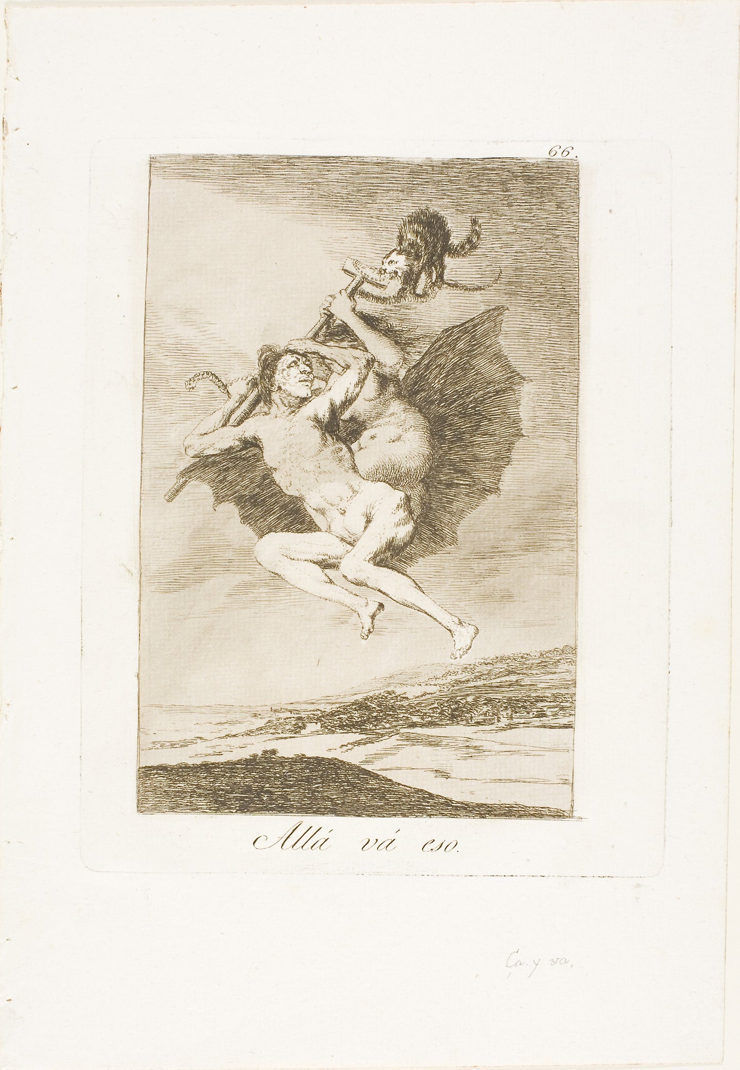 There it Goes, plate 66 from Los Caprichos - Francisco José de Goya y Lucientes, Poster Print Wall Art