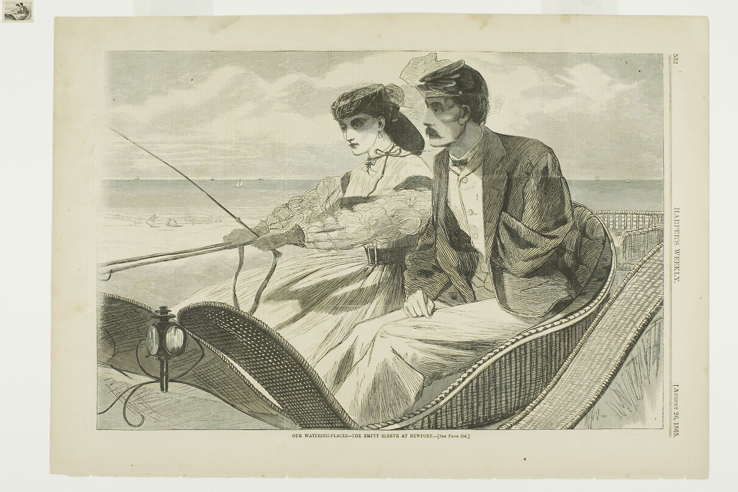 Our Watering Places—The Empty Sleeve at Newport - Winslow Homer (American, 1836-1910), Poster Print Wall Art