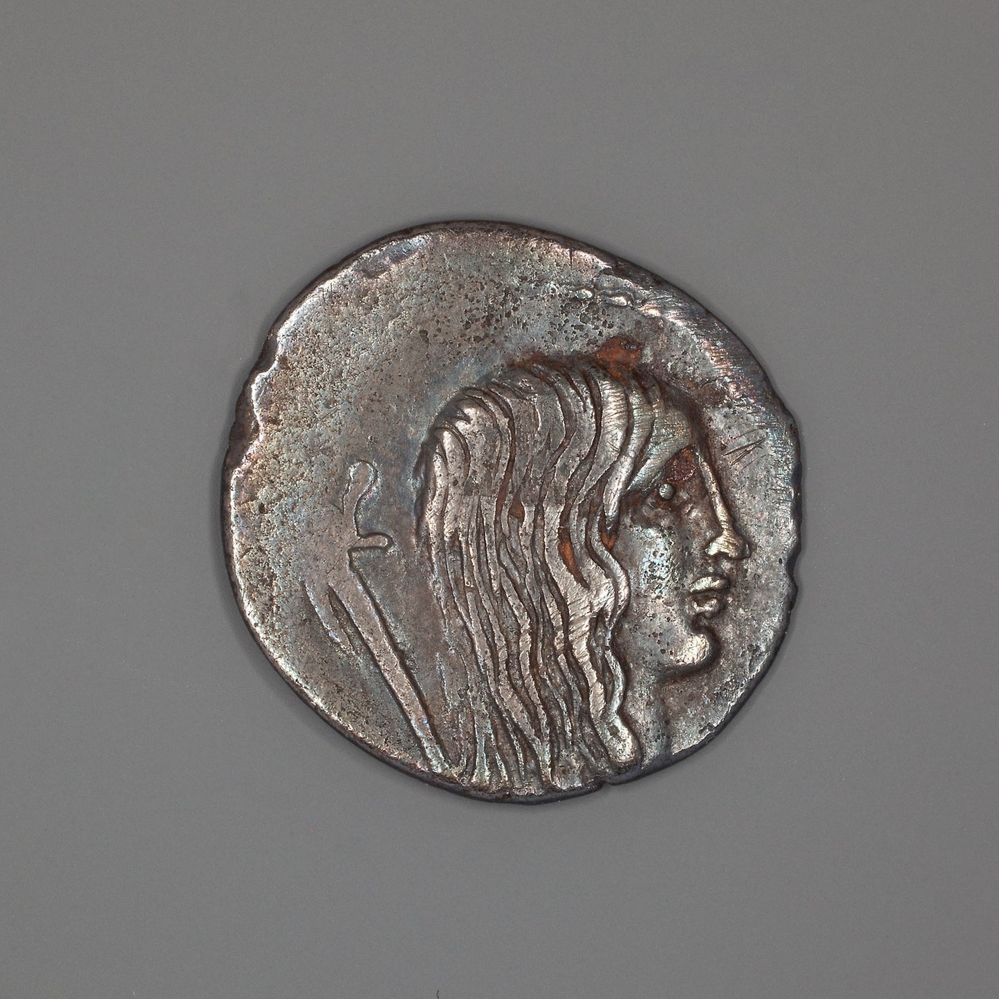 Denarius (Coin) Depicting a Female Head - Roman, Poster Print Wall Art