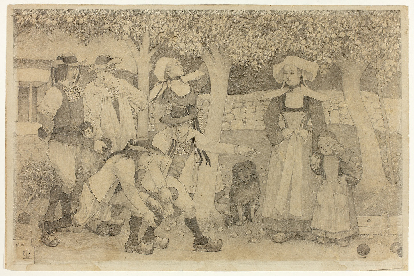 Petanque Players in Brittany - Charles Laval, Poster Print Wall Art