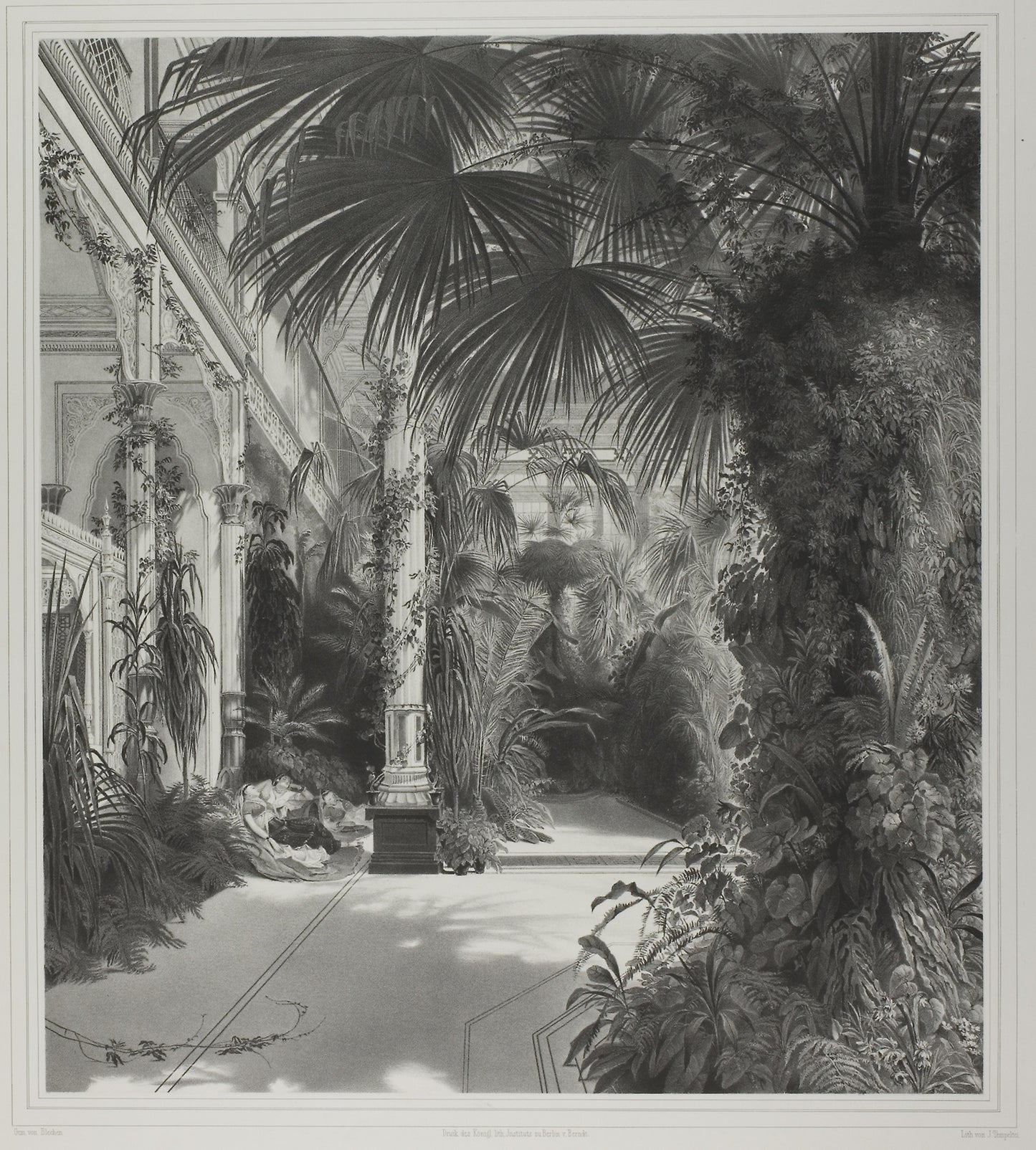 View of the Palm House on the Peacock-Island - Friedrich Julius Tempeltei (German, 1802-1870), Poster Print Wall Art