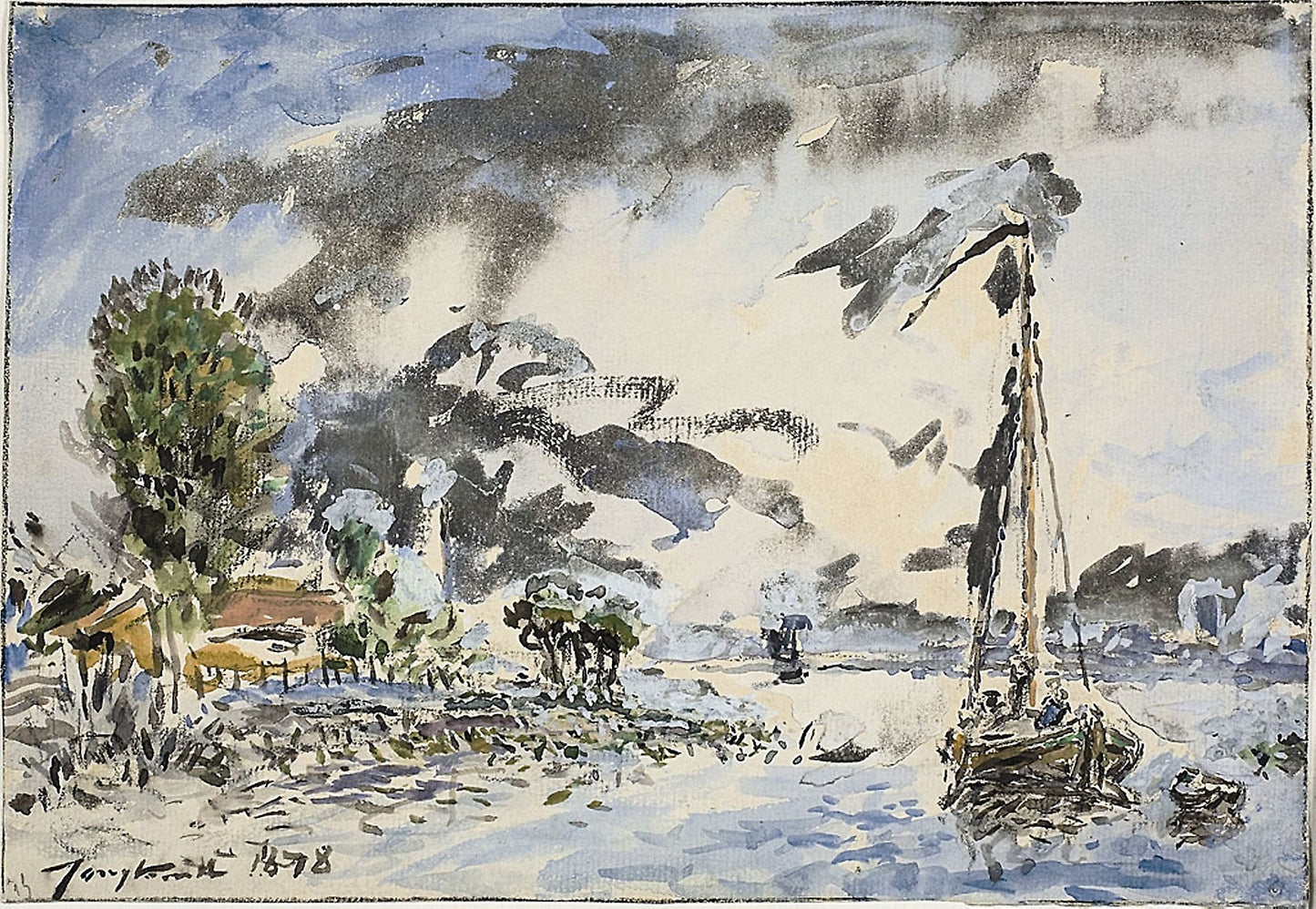 Fishing Boat - Johan Barthold Jongkind, Poster Print Wall Art