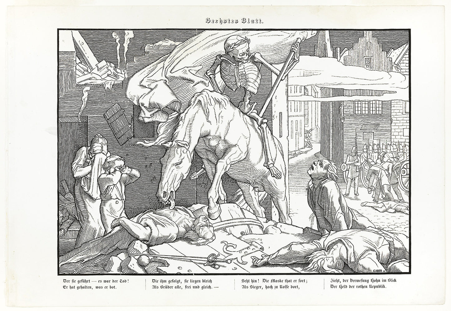 Auch ein Todtentanz, plate VII - Alfred Rethel, Poster Print Wall Art