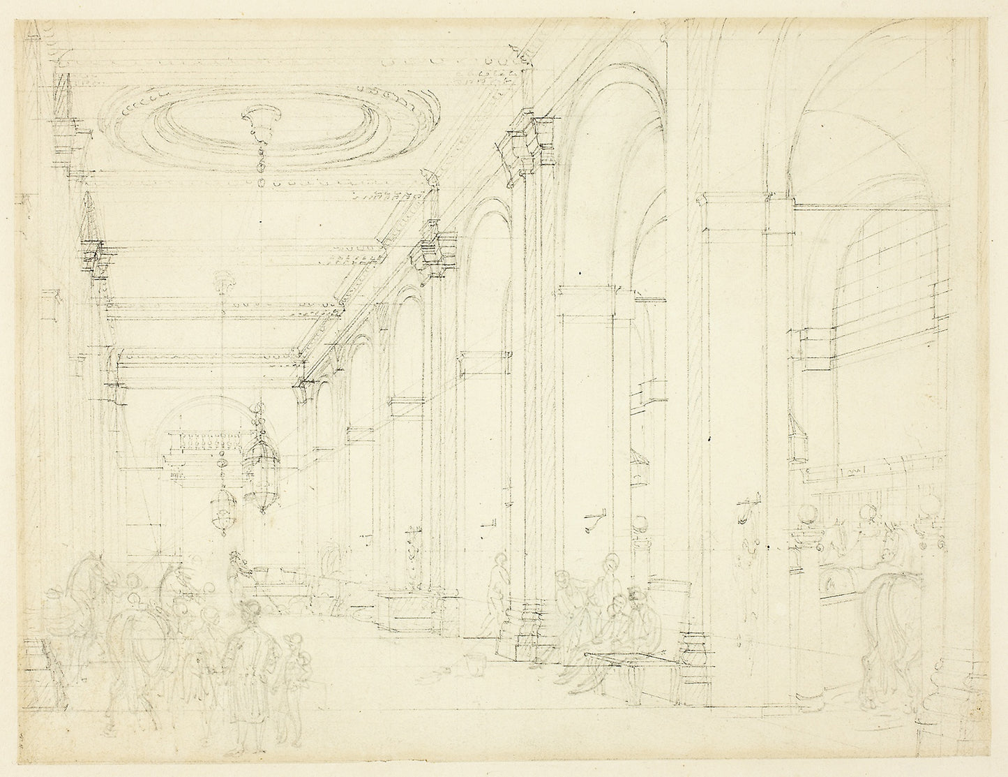 Study for King's Mews, Charing Cross, from Microcosm of London - Augustus Charles Pugin (English, born France, 1762-1832), Poster Print Wall Art