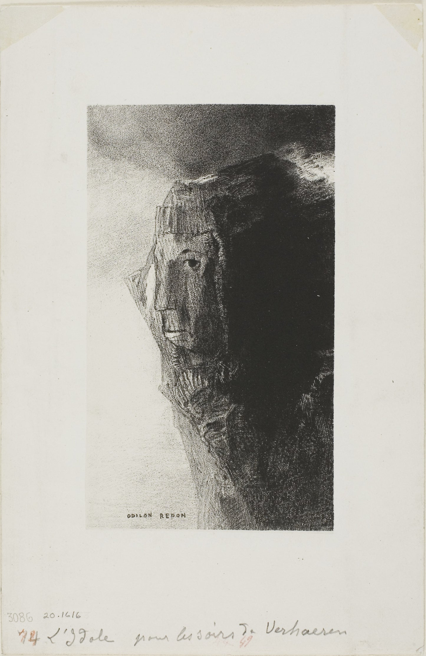 The Idol, frontispiece from Emile Verhaeren's Les Soirs - Odilon Redon, Poster Print Wall Art