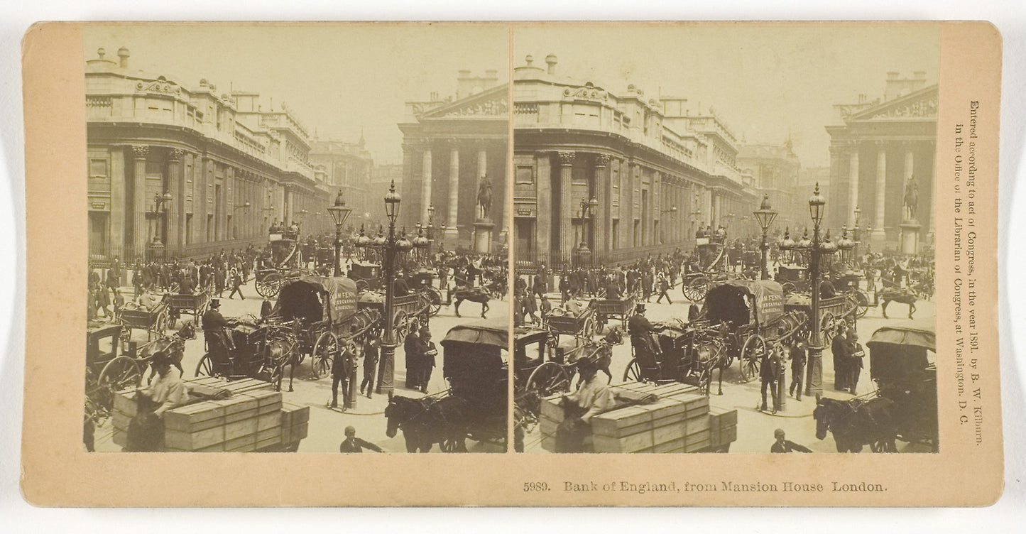 Bank of England, from Mansion House, London - B. W. Kilburn, Poster Print Wall Art