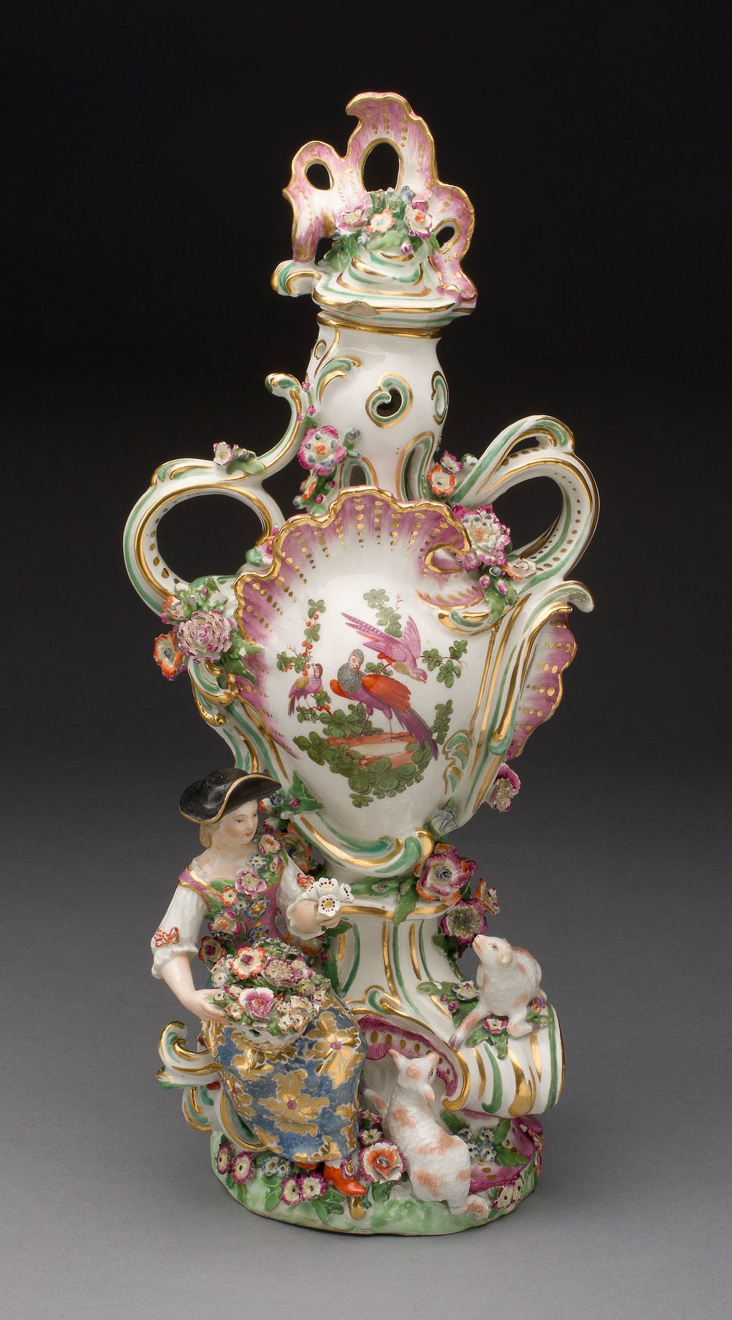 Potpourri Vase with Shepherdess - Chelsea Porcelain Manufactory, Poster Print Wall Art