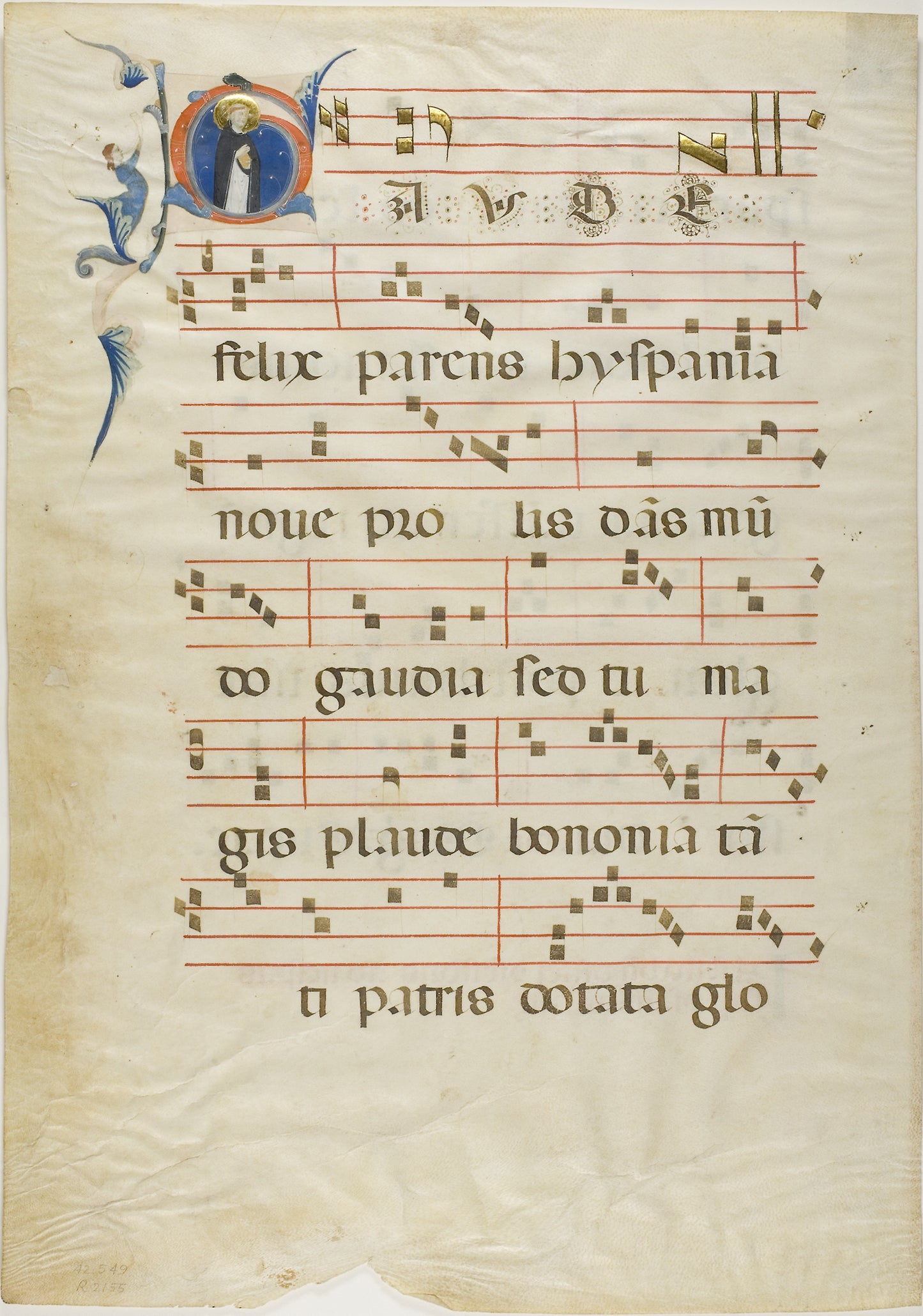 Saint Dominic in a Historiated Initial "G" from an Antiphonary: Italian (Rimini), Poster Print Wall Art