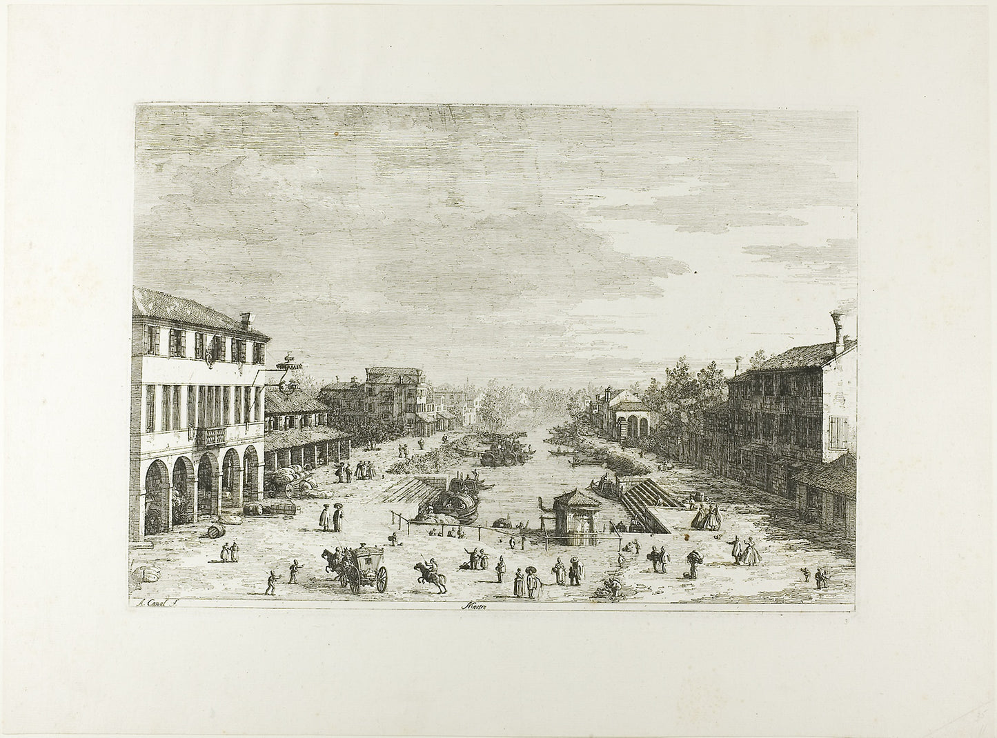 Mestre, from Vedute - Canaletto, Poster Print Wall Art